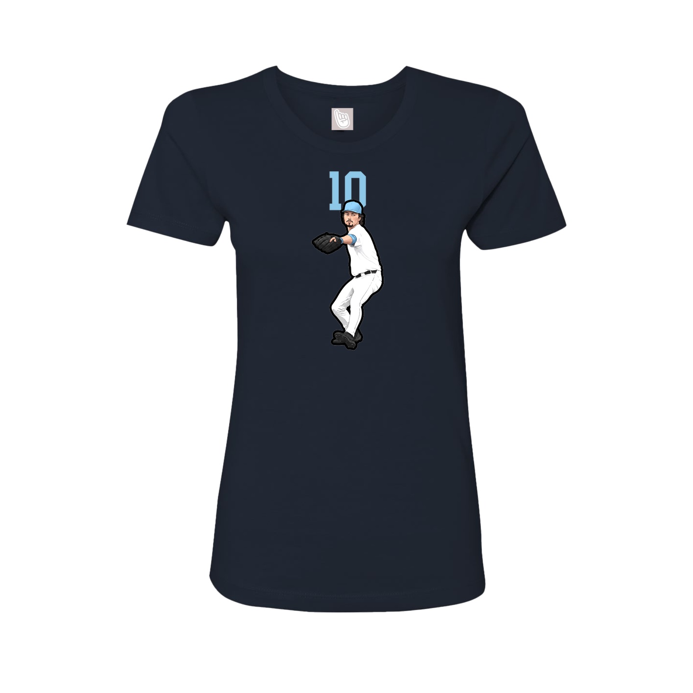 Fitted Women's Tee — Number Top in Navy