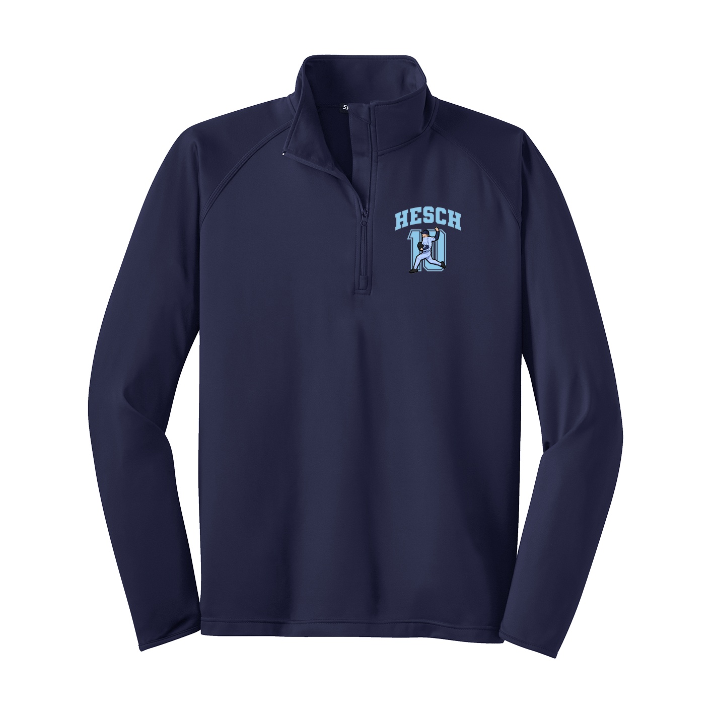 Q-Zip Pullover — Number in Navy