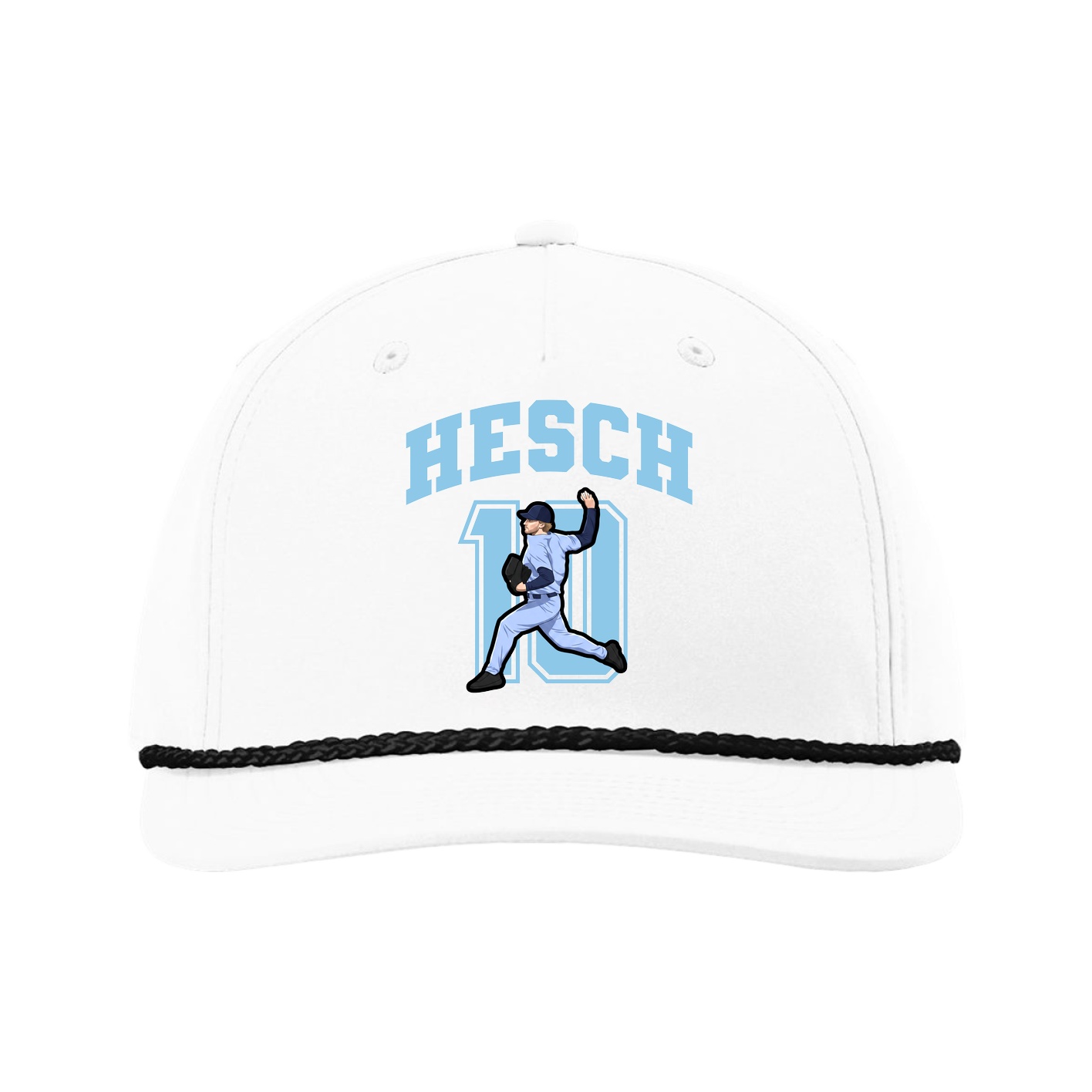 Five-Panel Classic Rope Cap — Number in White