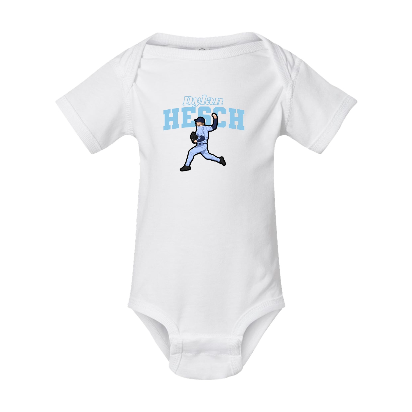 Baby Onesie — Name Arch in White