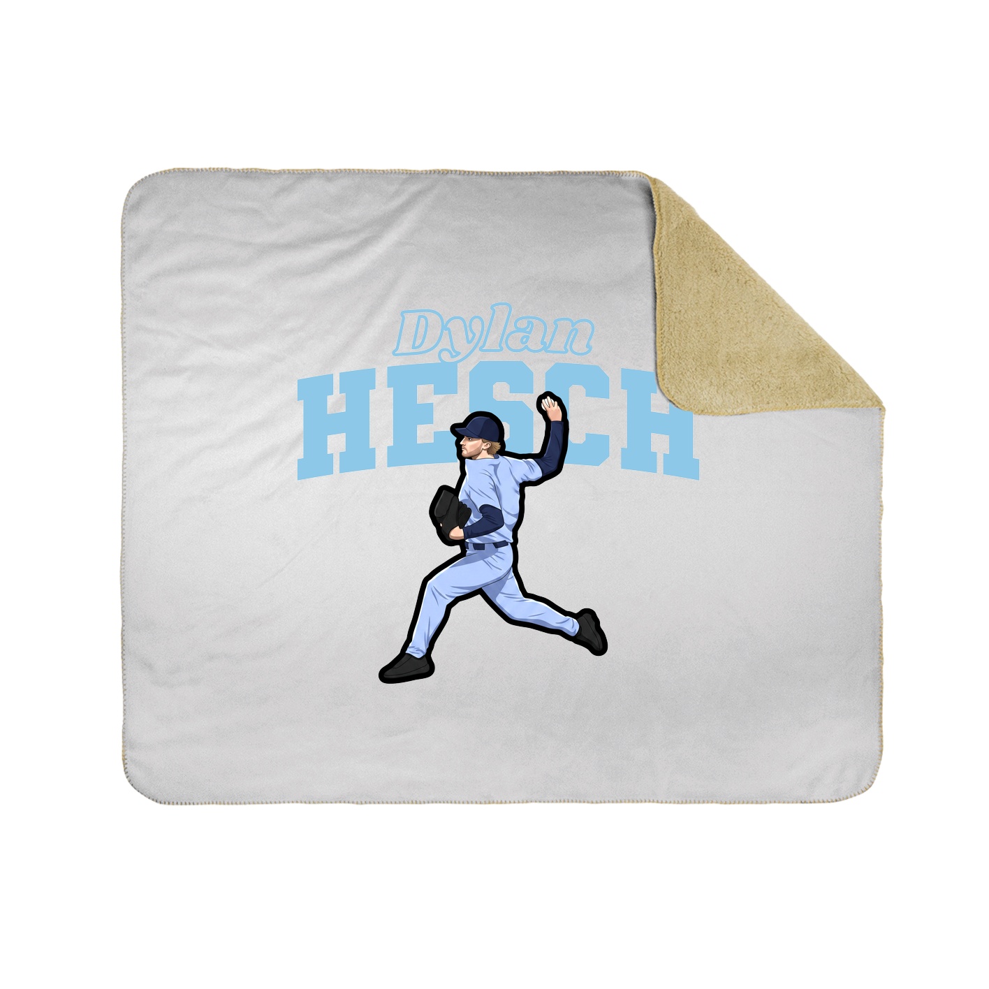 Throw Blanket — Name Arch in White