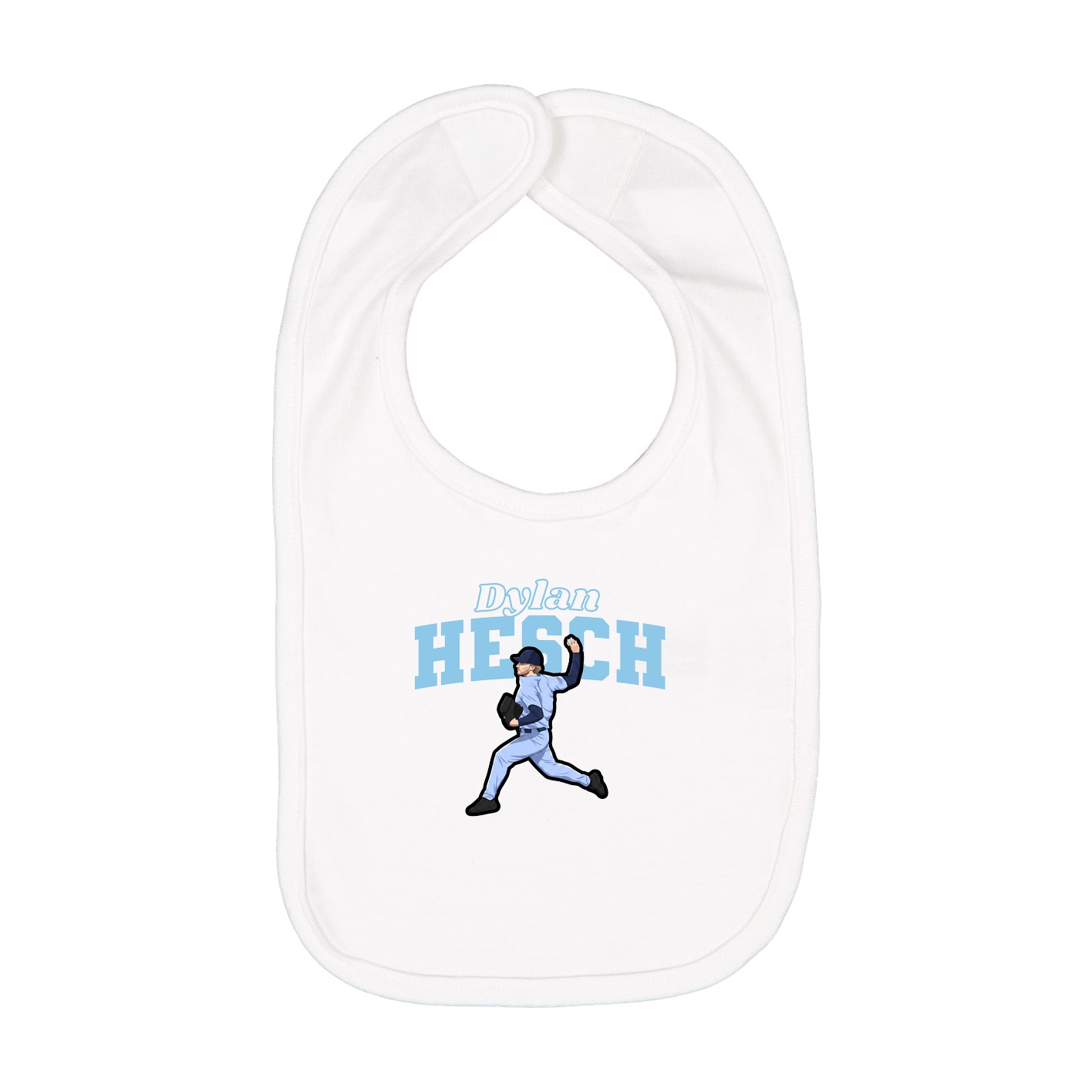 Infant Bib — Name Arch in White