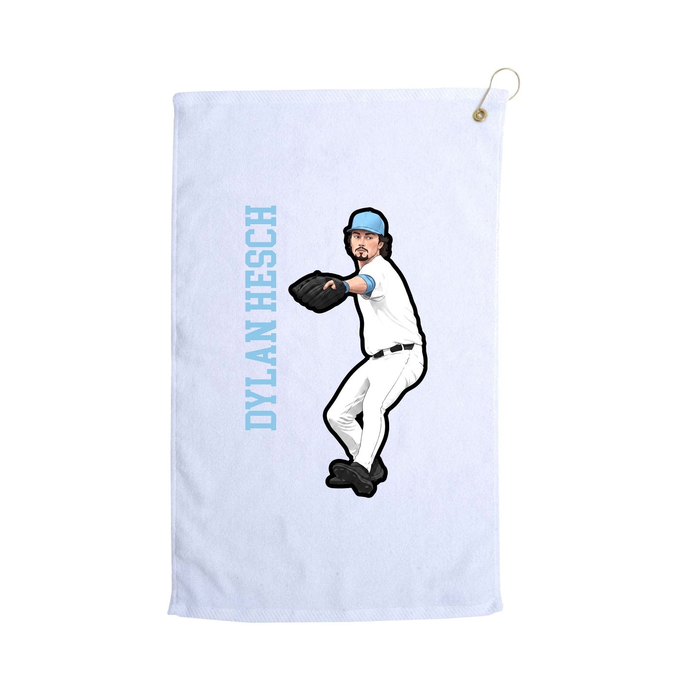 Golf Towel — Name Vertical in White