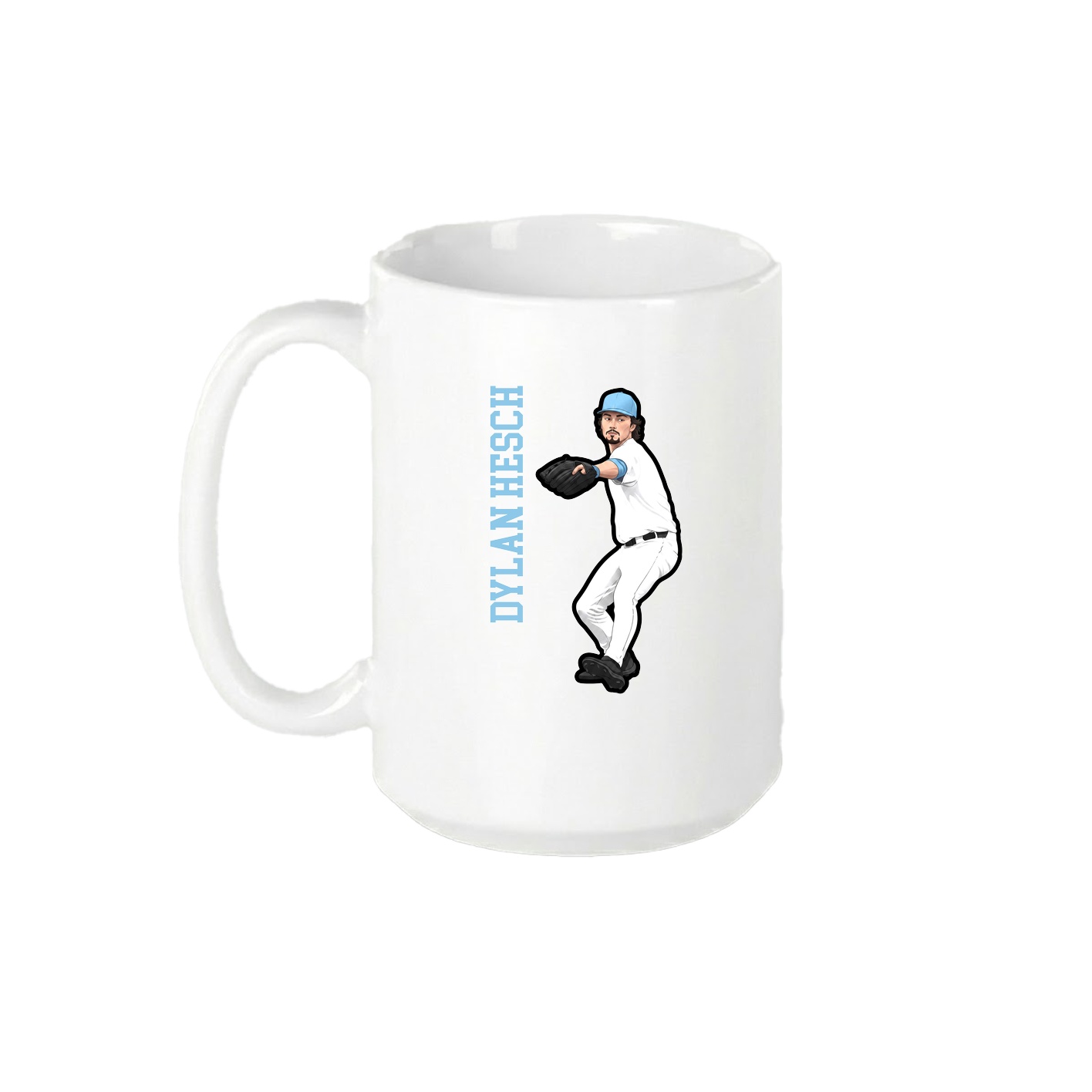 15oz Coffee Mug — Name Vertical in White