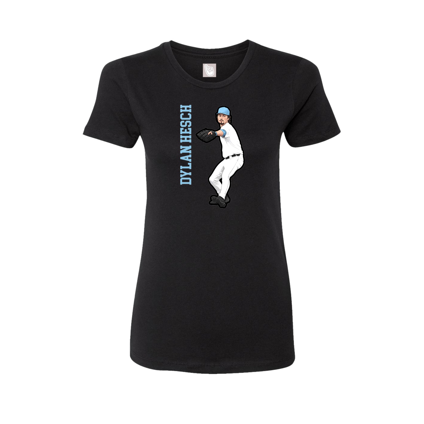 Fitted Women's Tee — Name Vertical in Black