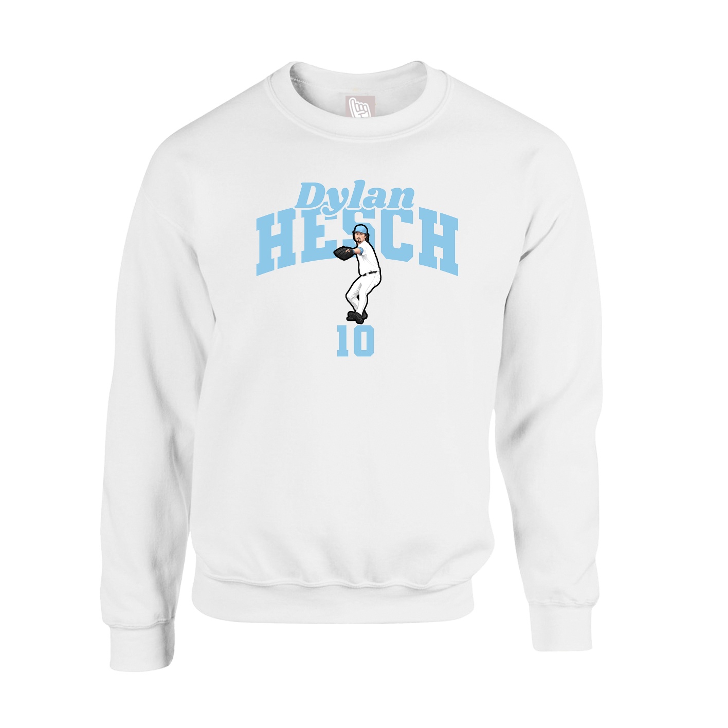 Fleece Crew — Signature Arch in White