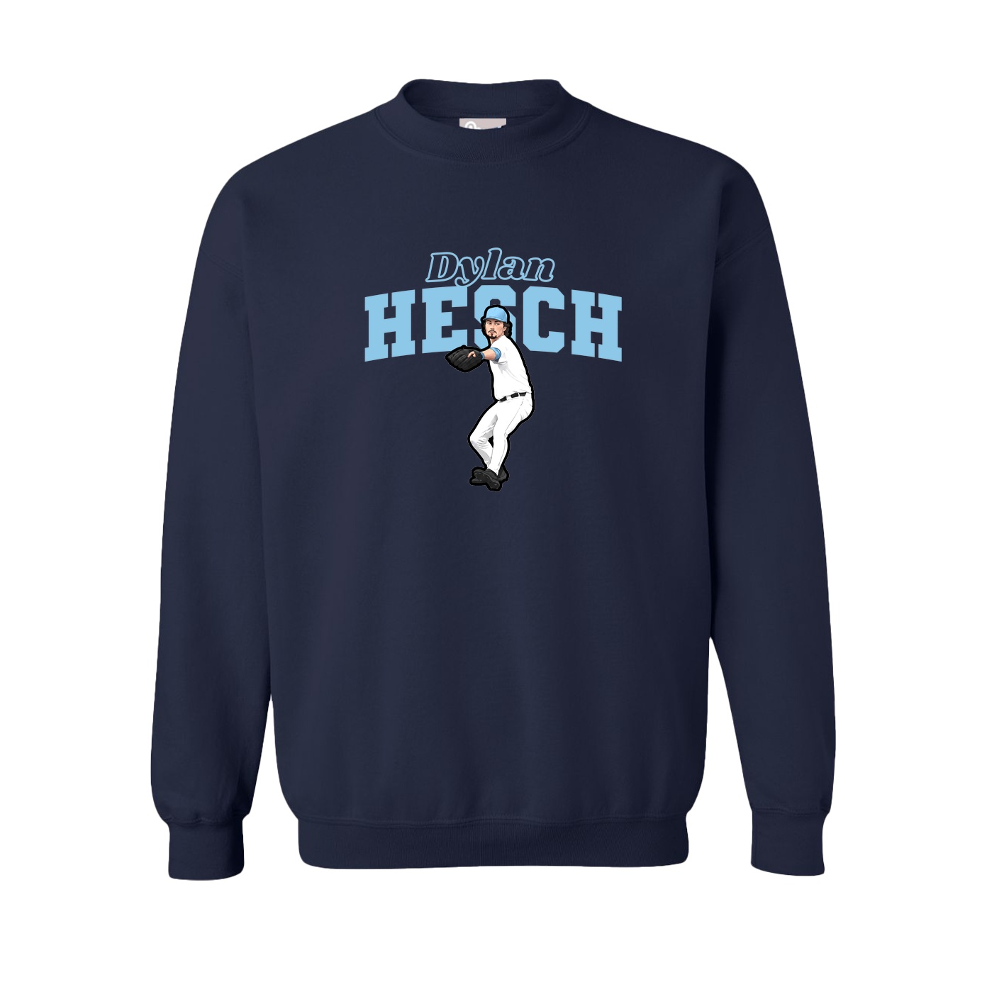 Fleece Crew — Name Arch in Navy