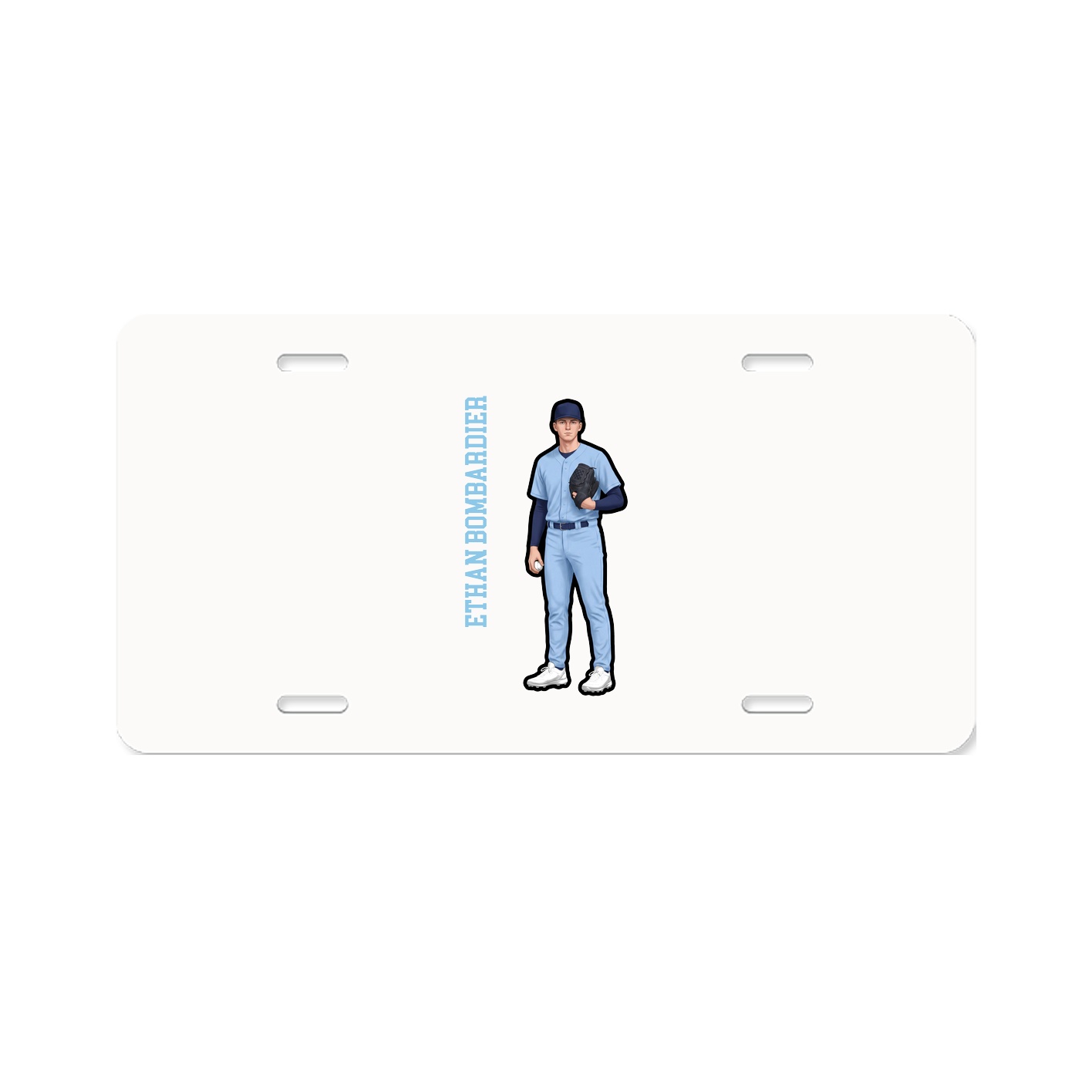 License Plate — Name Vertical in Classic