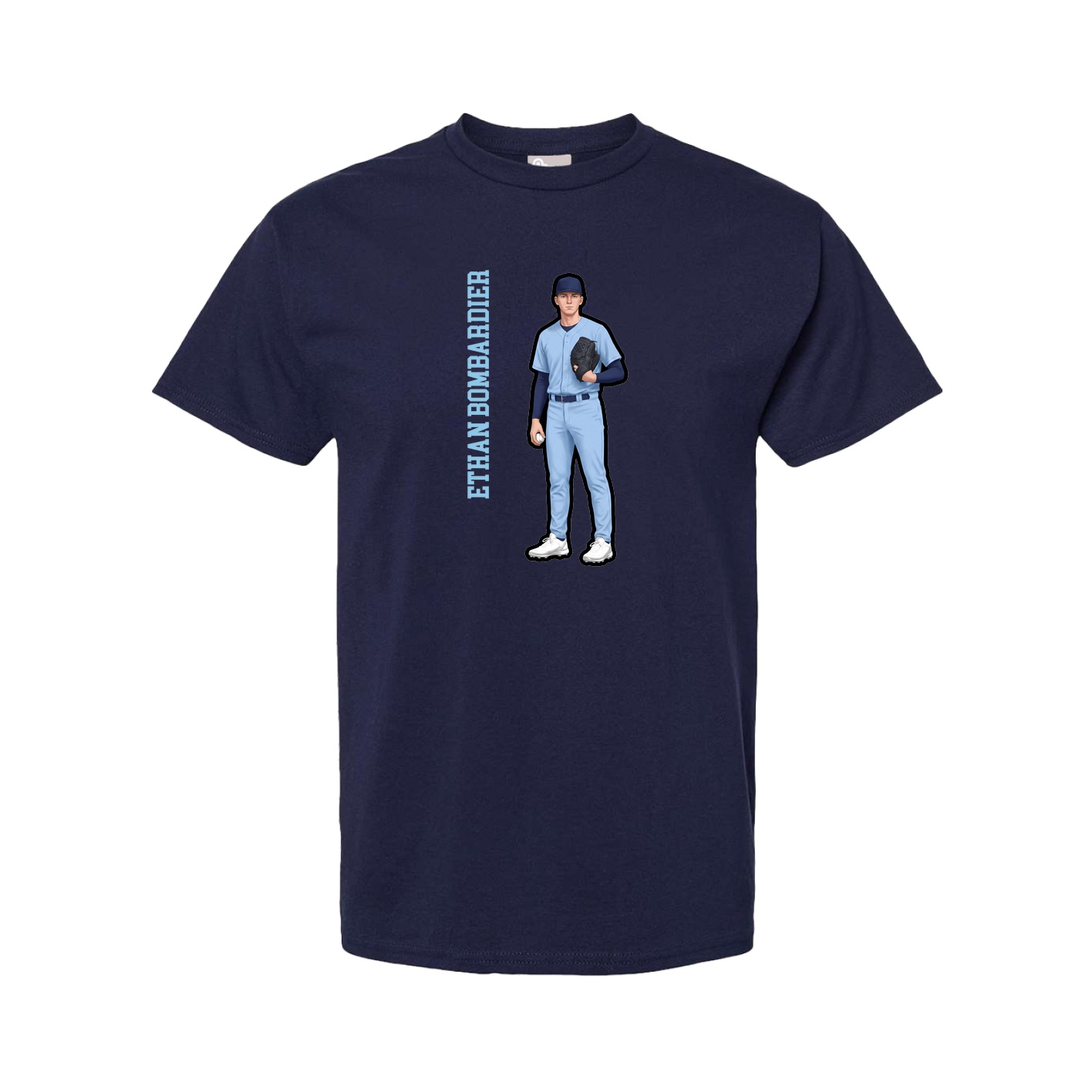 Youth Tee — Name Vertical in Navy