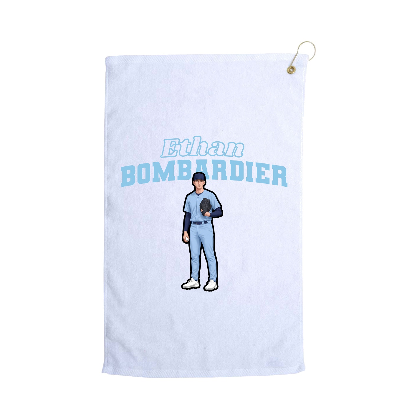 Golf Towel — Name Arch in White