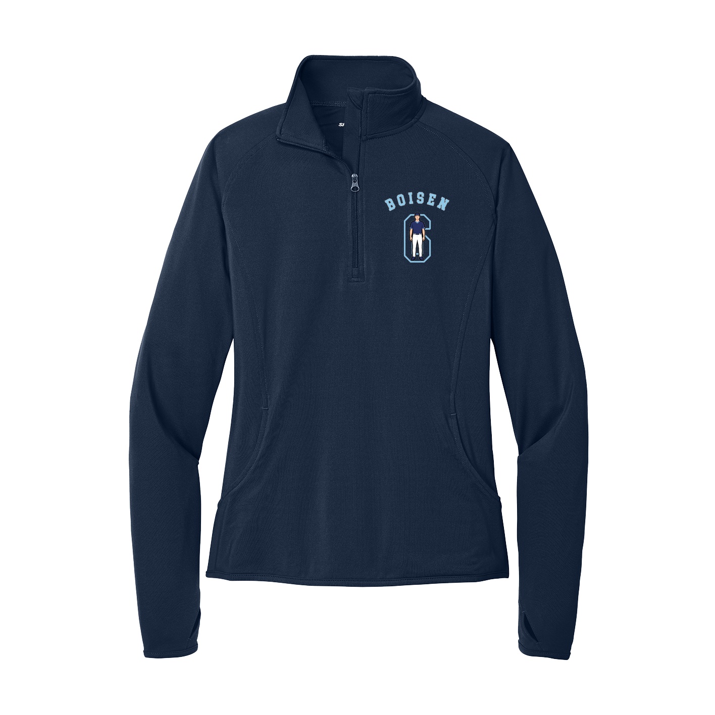 Women's Q-Zip Pullover — Shirsey Arch in Navy
