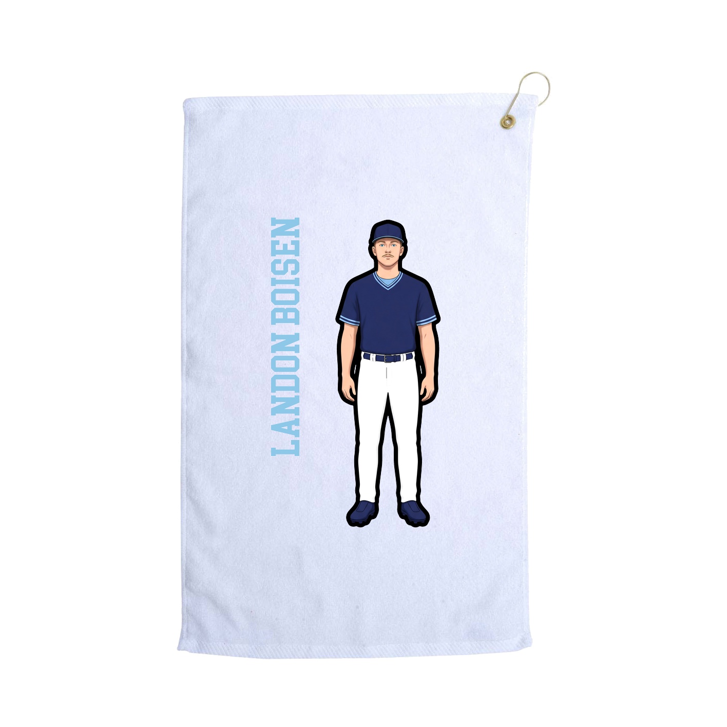 Golf Towel — Name Vertical in White