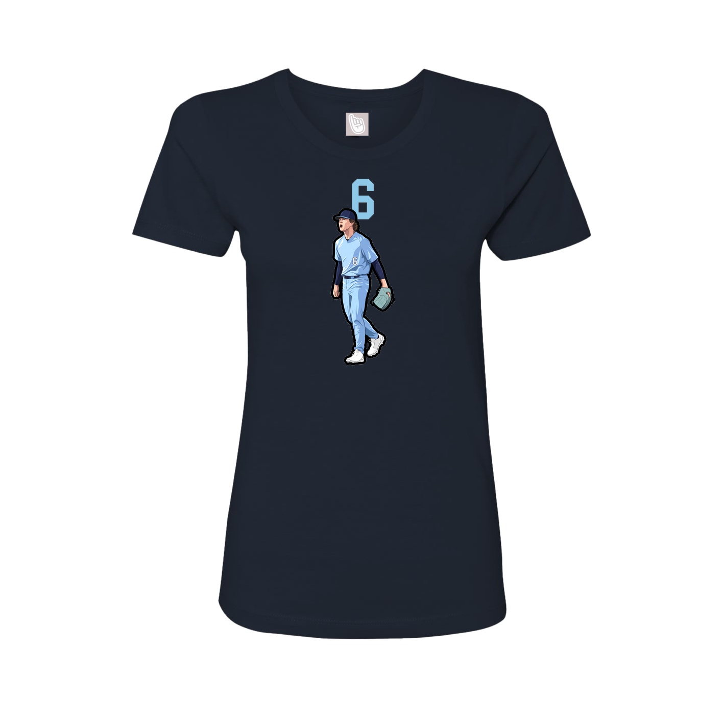 Fitted Women's Tee — Number Top in Navy