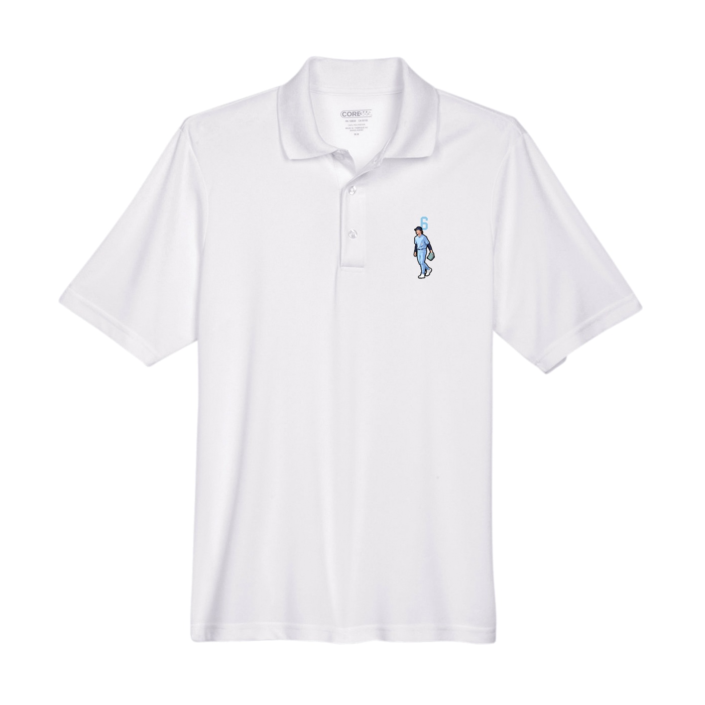 Performance Polo — Number Top in White