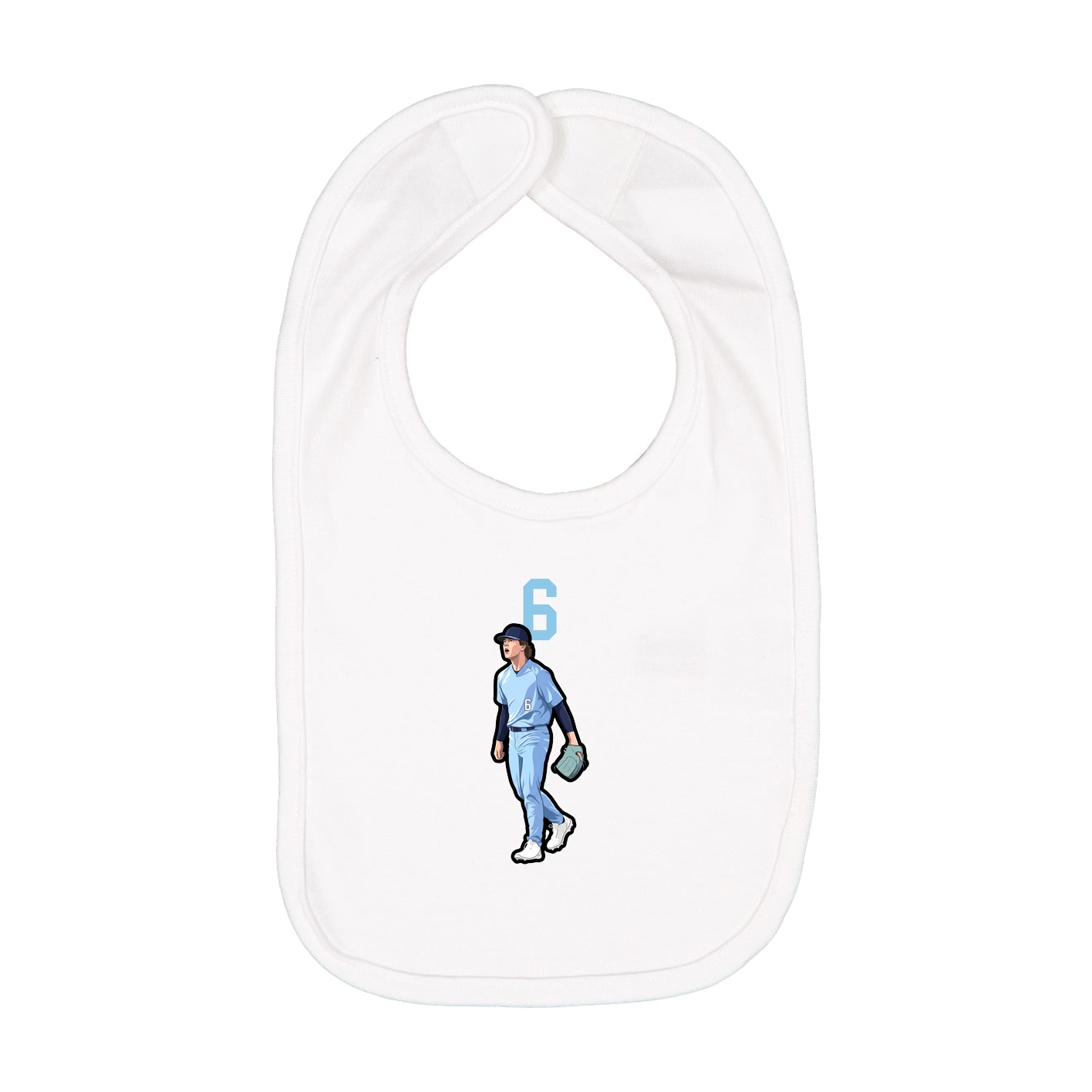 Infant Bib — Number Top in White