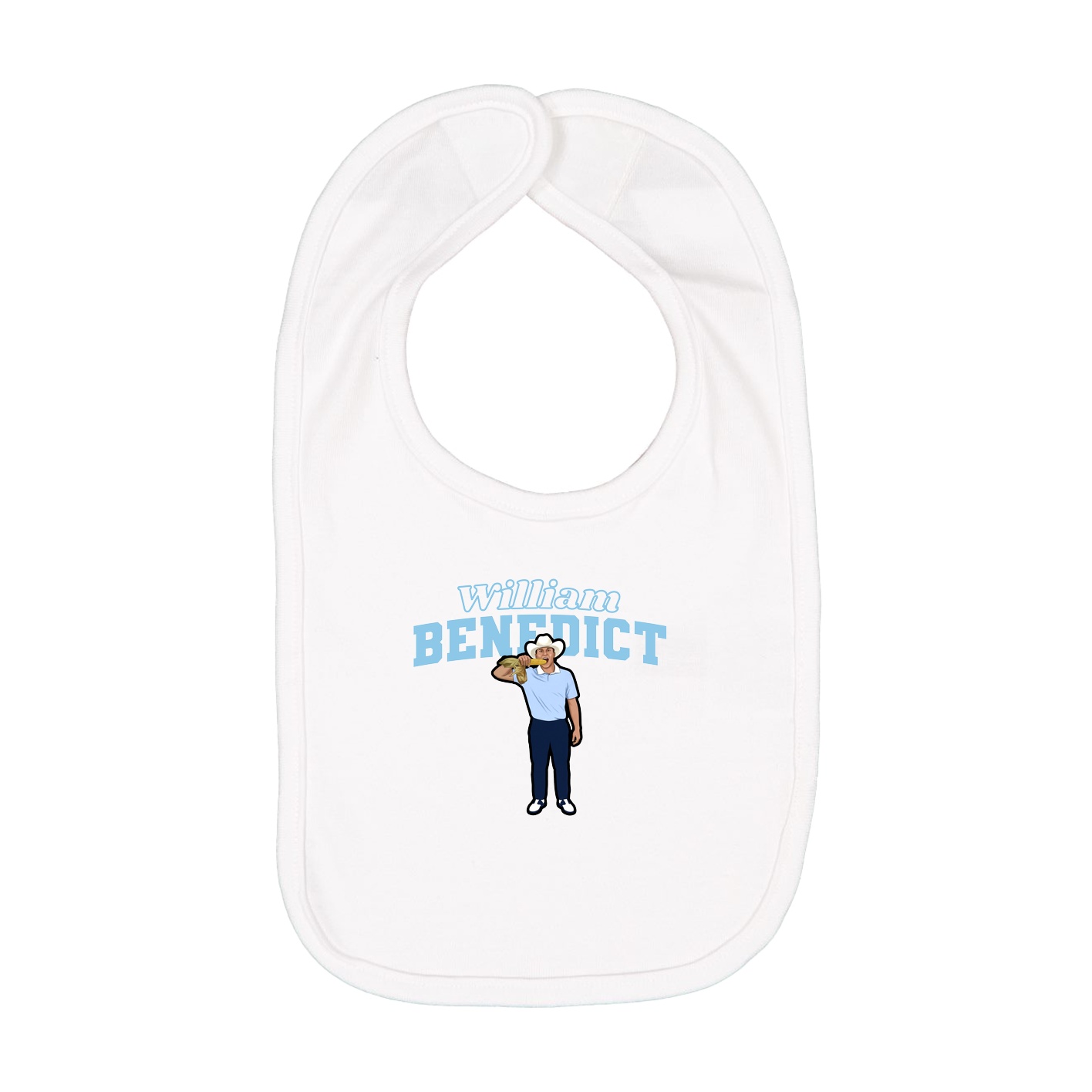 Infant Bib — Name Arch in White