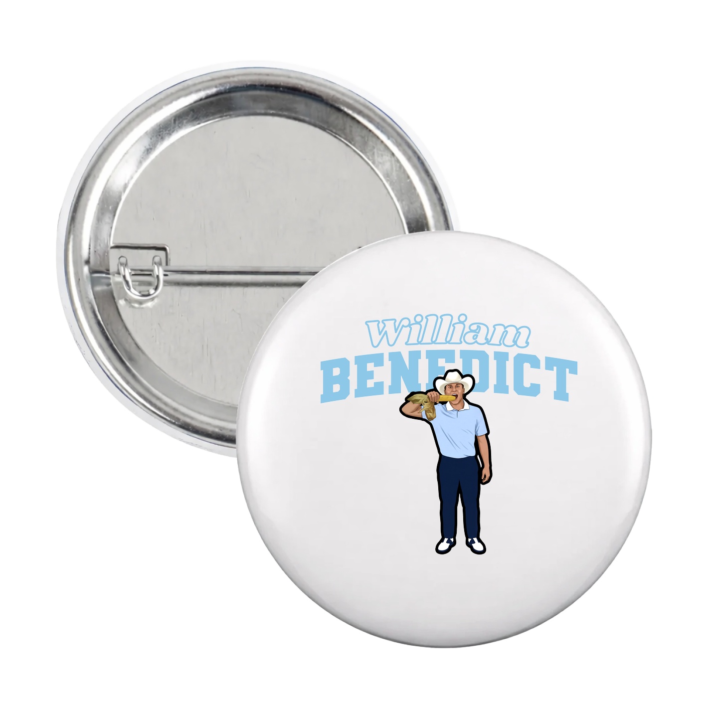 Game Day Button — Name Arch in White