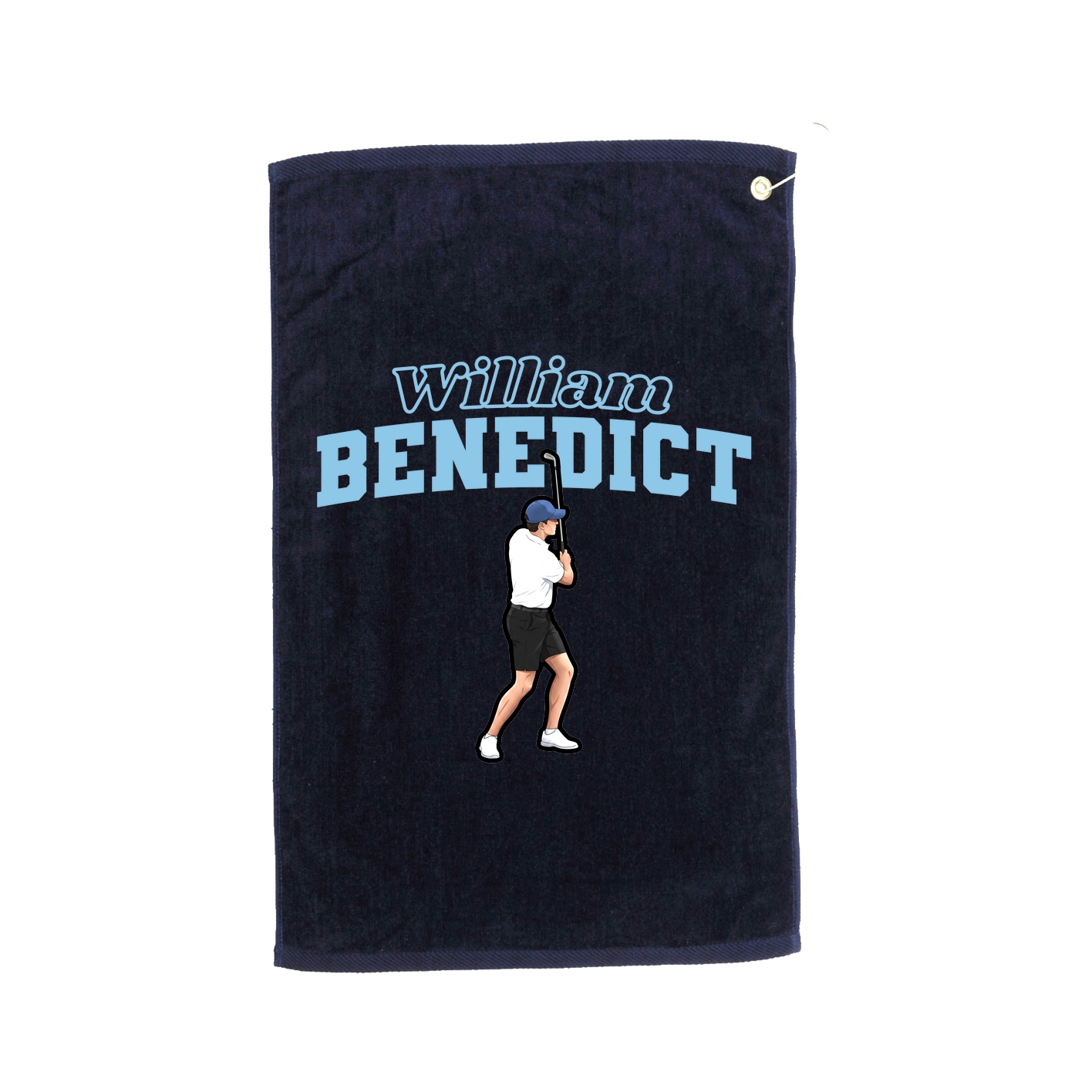 Golf Towel — Name Arch in Navy
