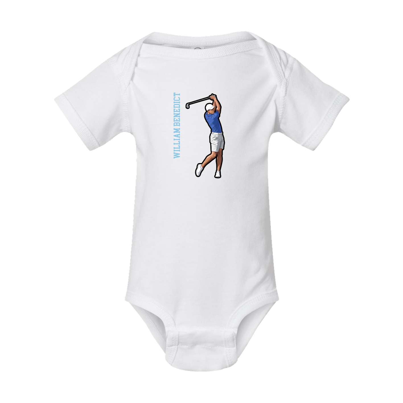 Baby Onesie — Name Vertical in White