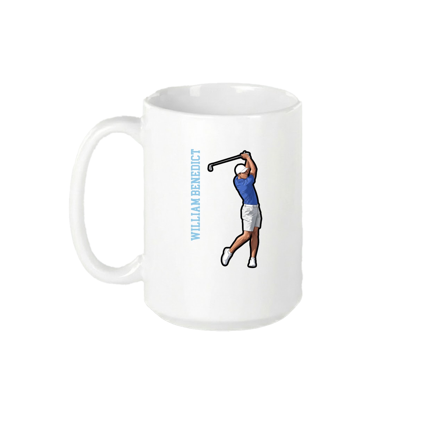 15oz Coffee Mug — Name Vertical in White