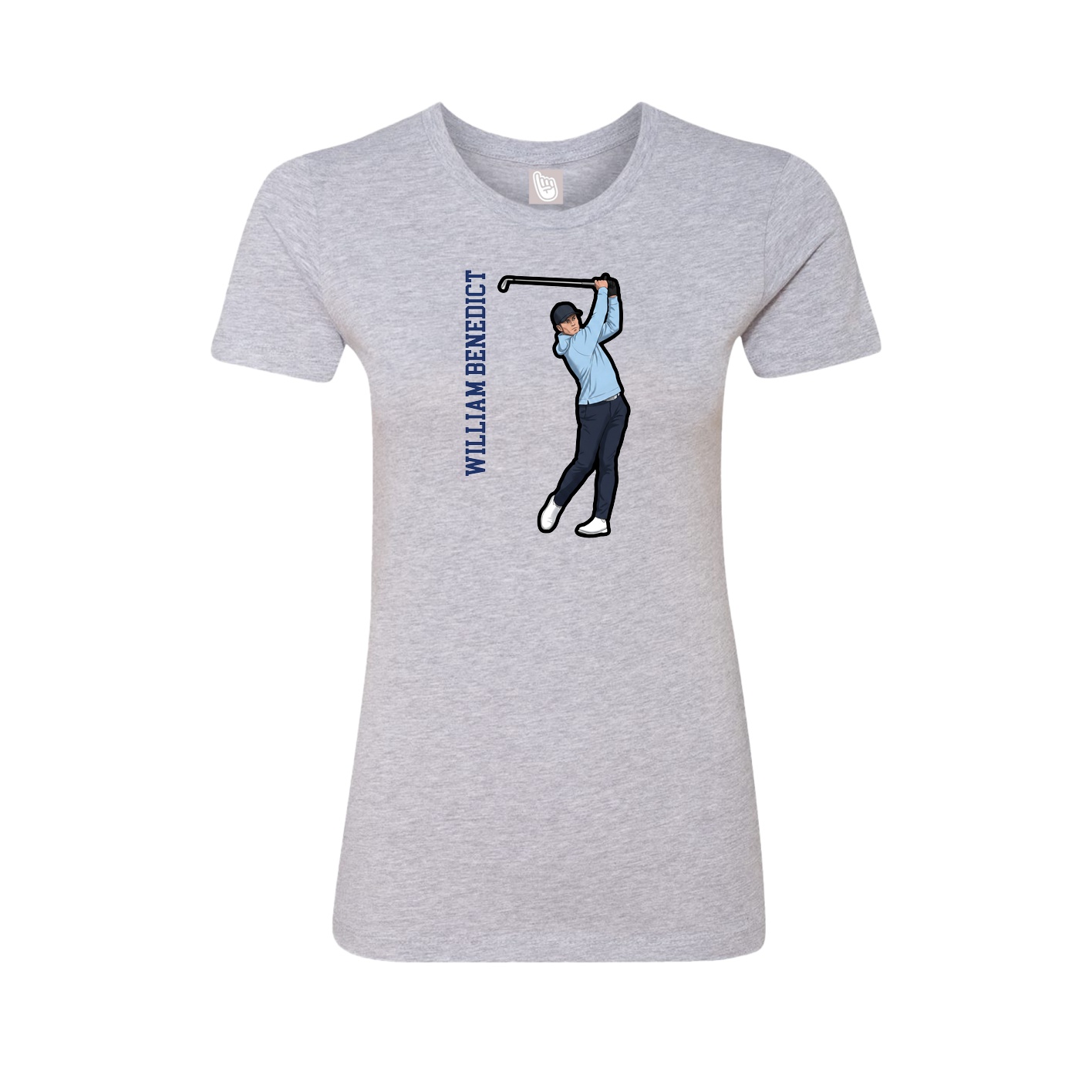 Womens Tee — Name Vertical in Grey