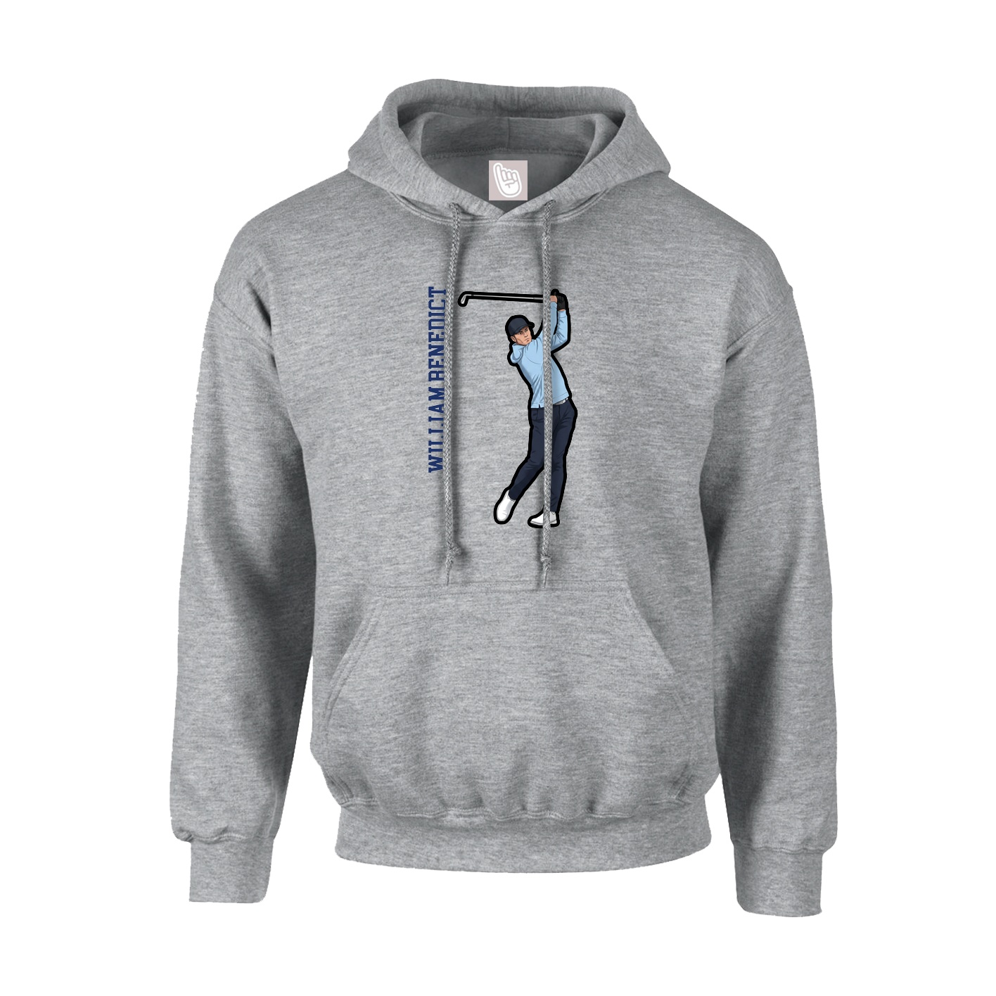 Hoodie — Name Vertical in Grey