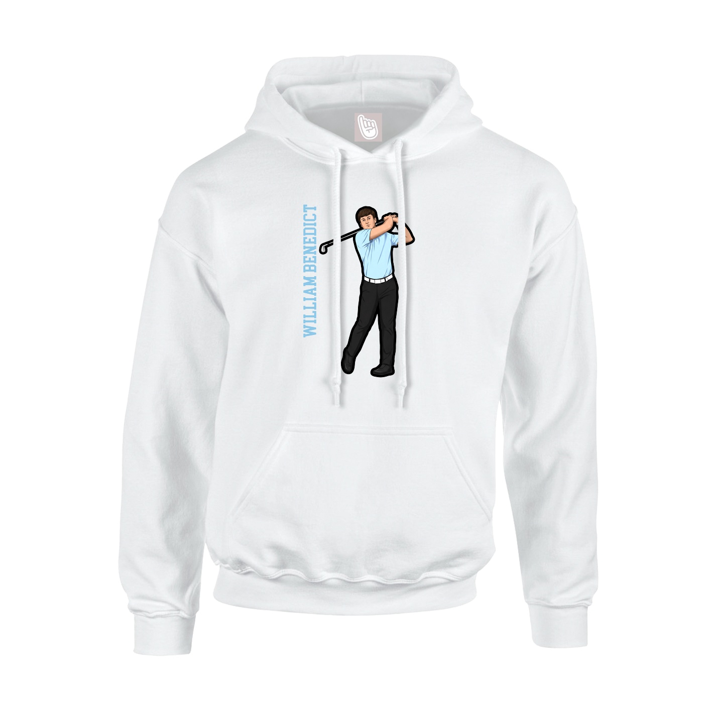 Youth Hoodie — Name Vertical in White