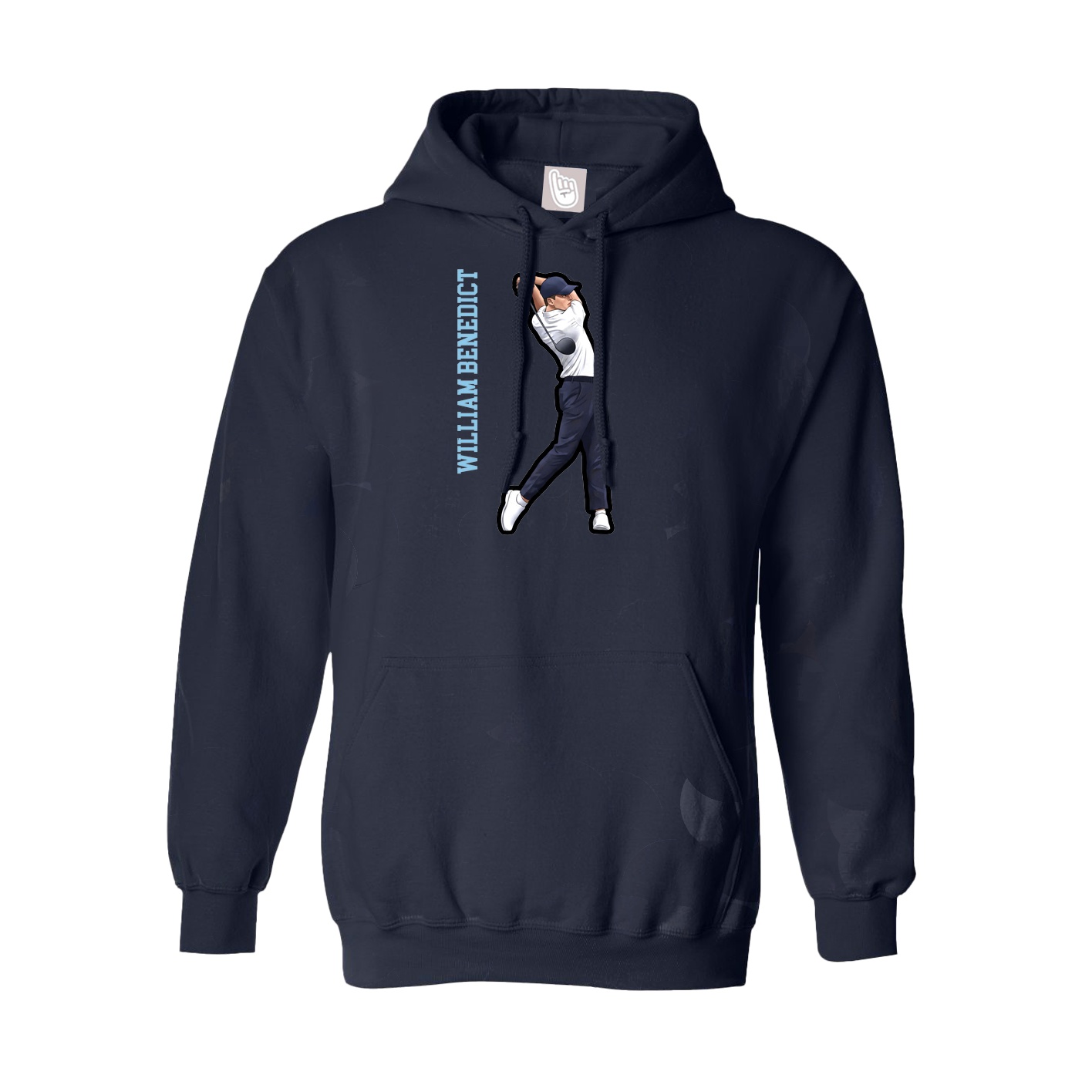 Youth Hoodie — Name Vertical in Navy