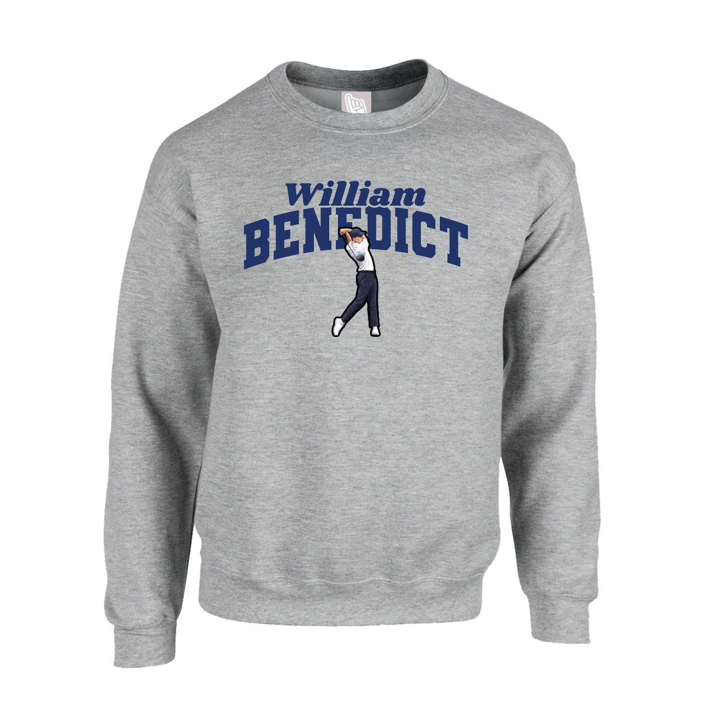 Fleece Crew — Signature Arch in Grey