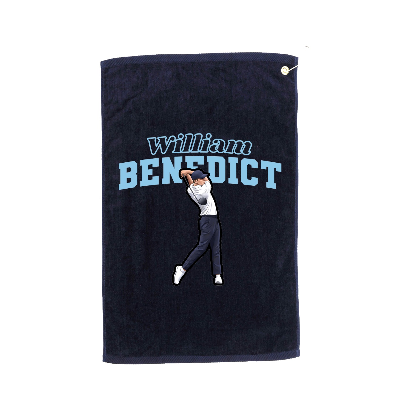 Golf Towel — Name Arch in Navy