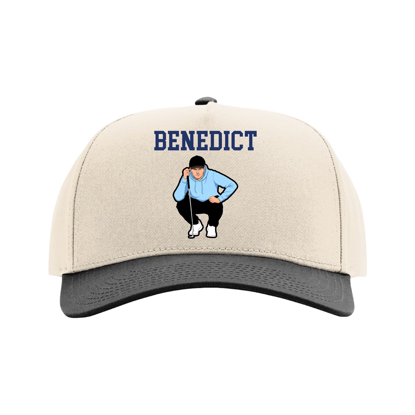 Full Fabric Five-Panel Champ Cap — Shirsey in Cream/Black