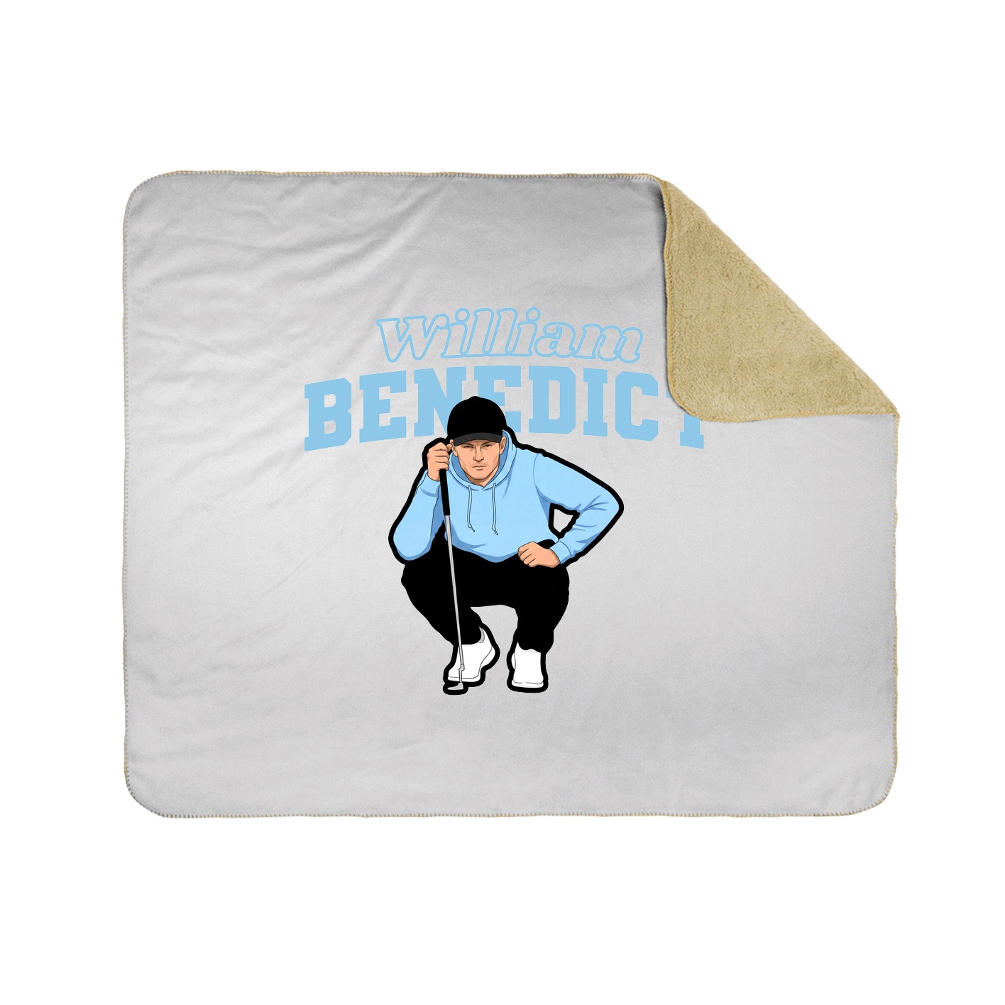 Throw Blanket — Name Arch in White