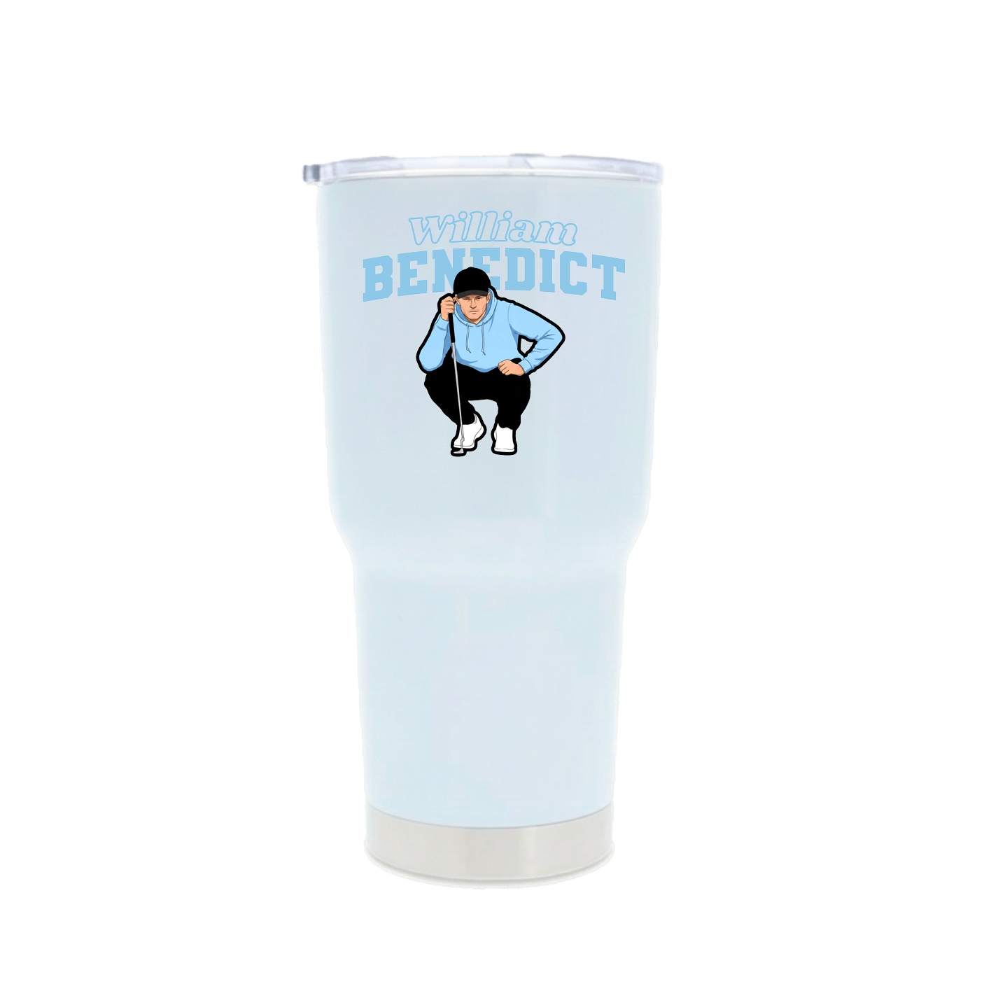 30oz Stainless Steel Tumbler — Name Arch in White