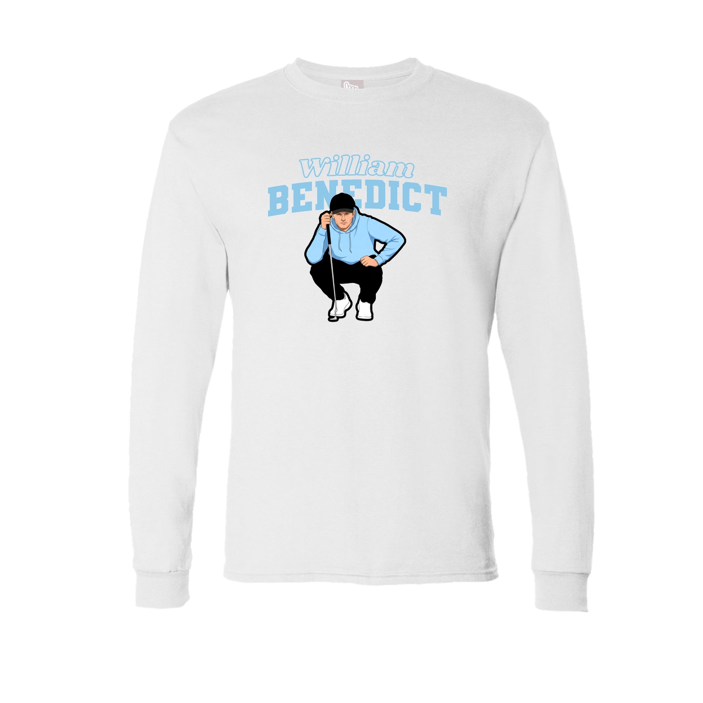 Long Sleeve Tee — Name Arch in White