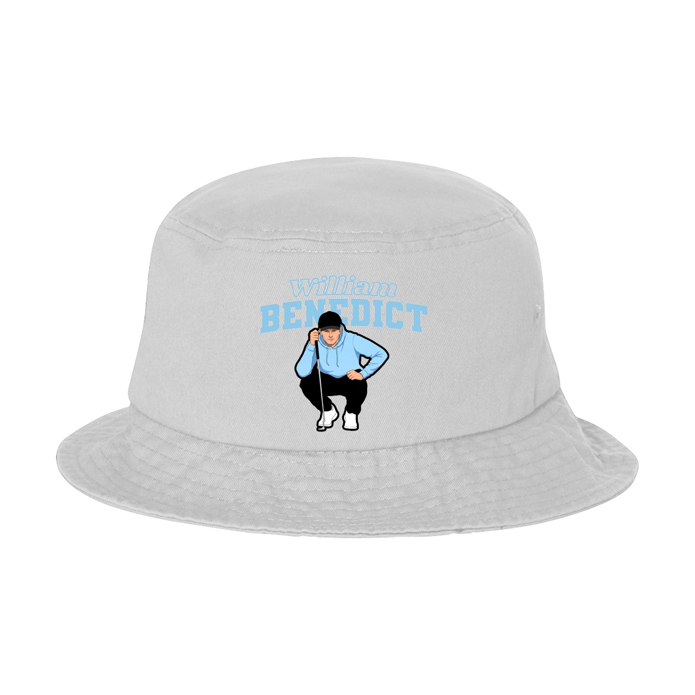 Bucket Cap — Name Arch in White
