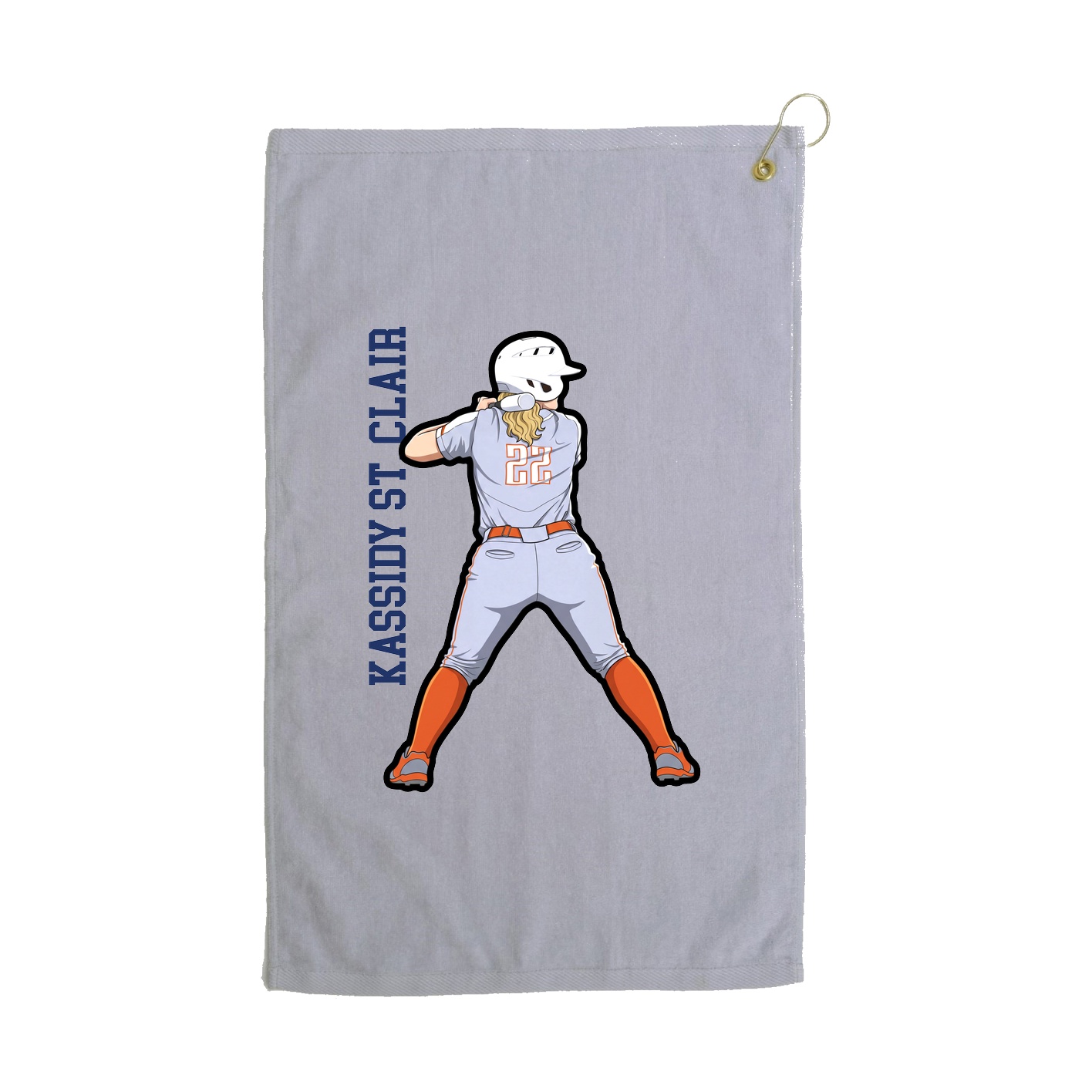 Golf Towel — Name Vertical in Grey