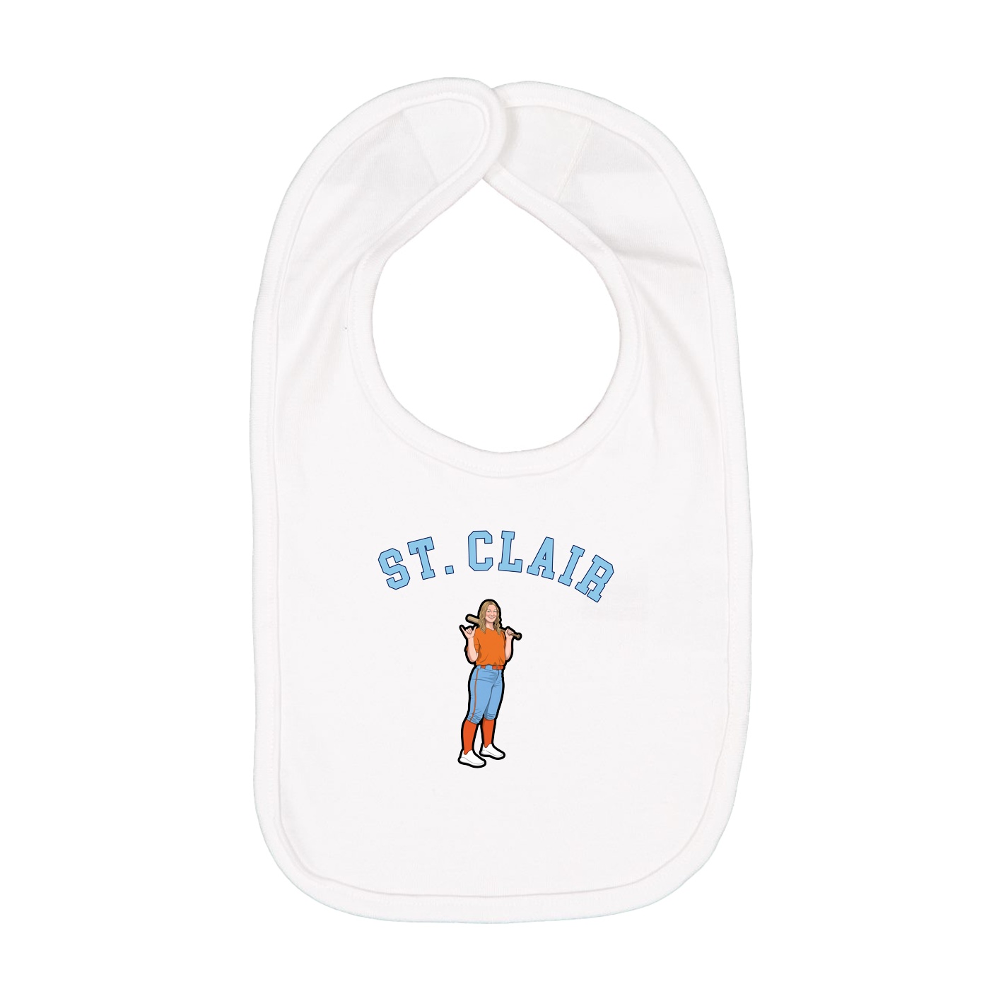 Infant Bib — Shirsey Arch in White