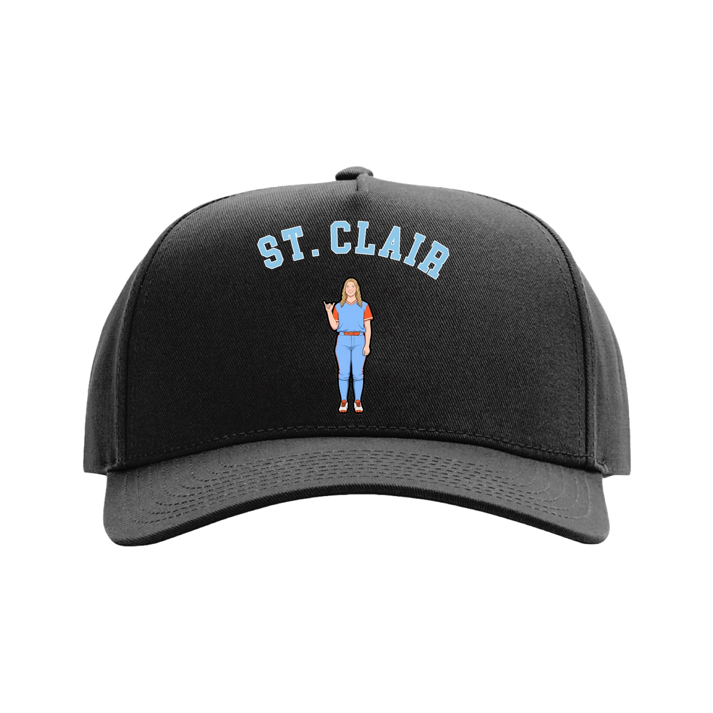 Full Fabric Five-Panel Champ Cap — Shirsey Arch in Black