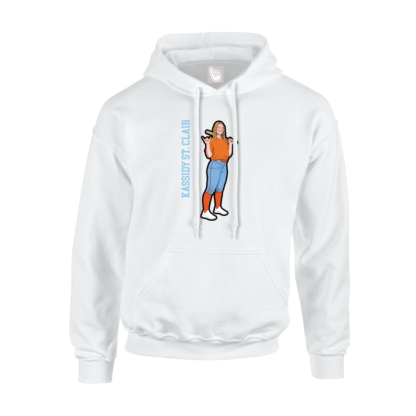 Youth Hoodie — Name Vertical in White