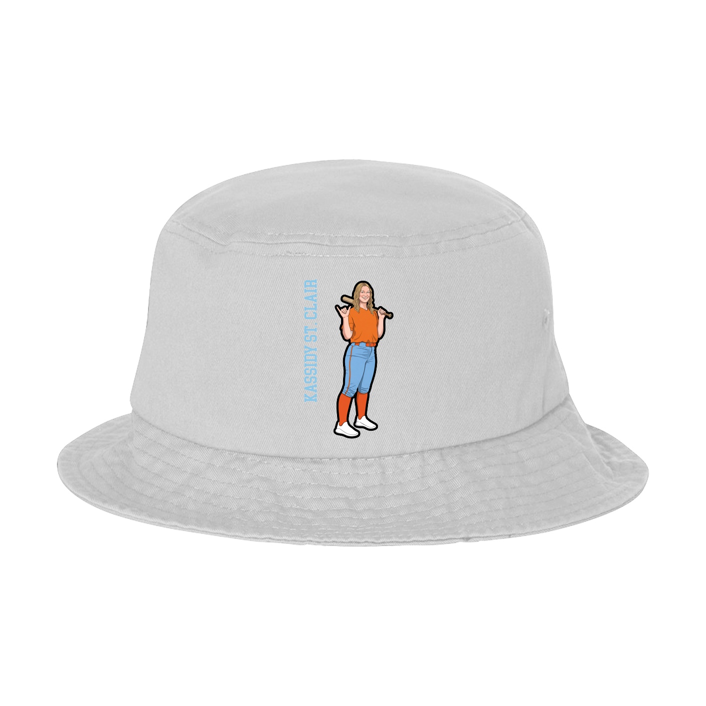 Bucket Cap — Name Vertical in White