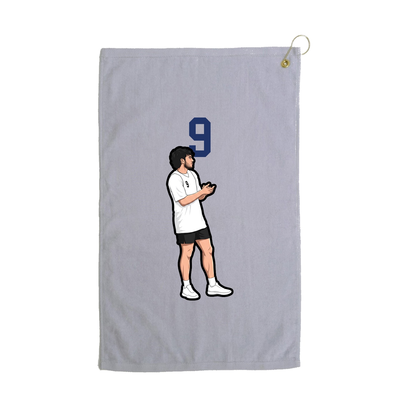 Golf Towel — Number Top in Grey