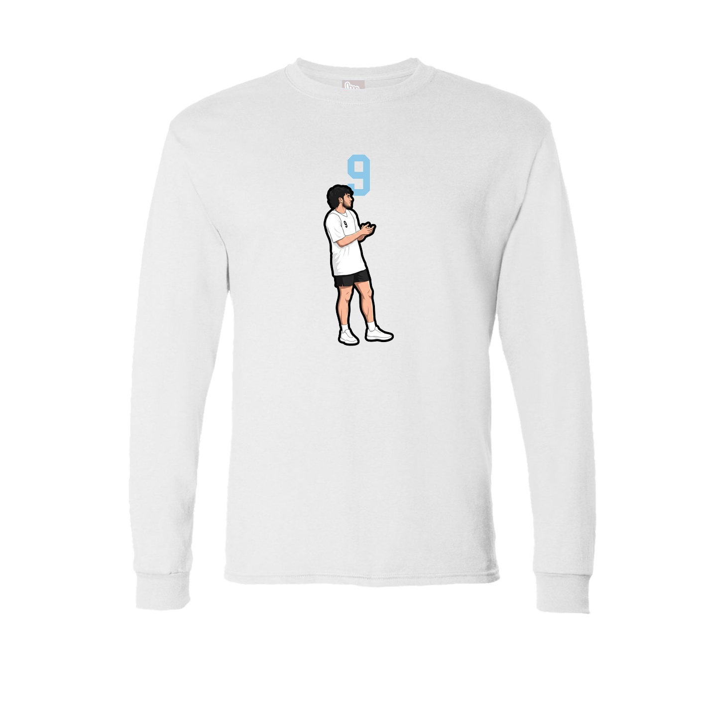Long Sleeve Tee — Number Top in White