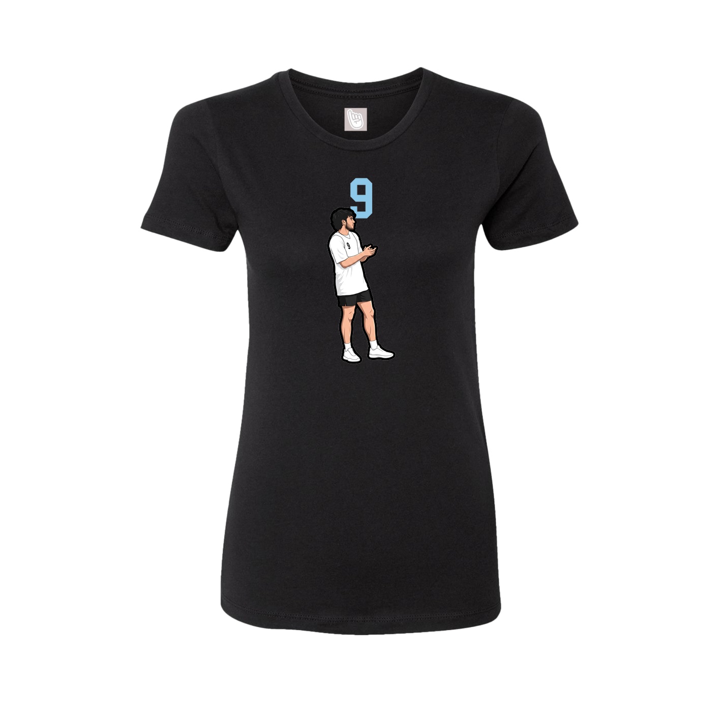 Fitted Women's Tee — Number Top in Black