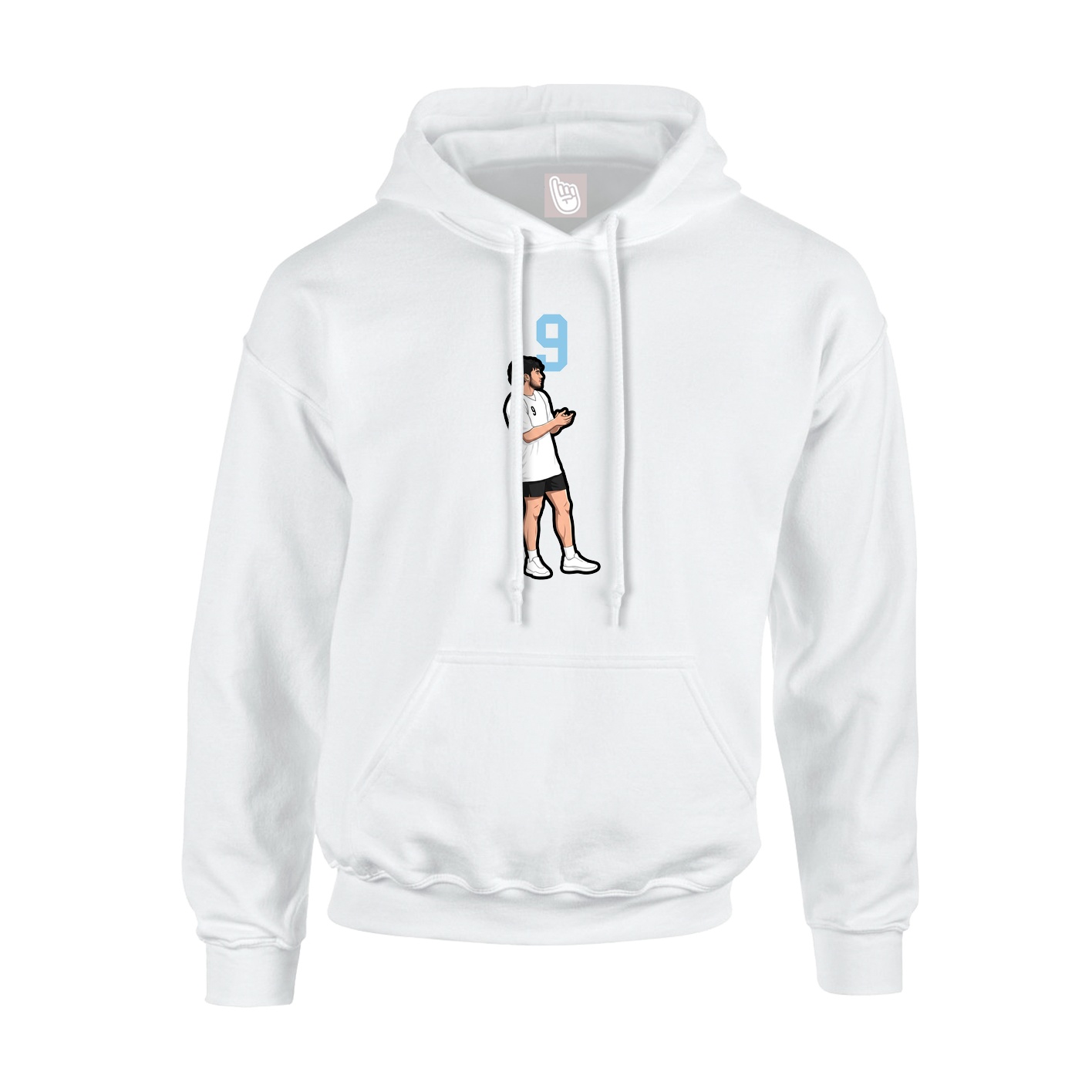 Youth Hoodie — Number Top in White