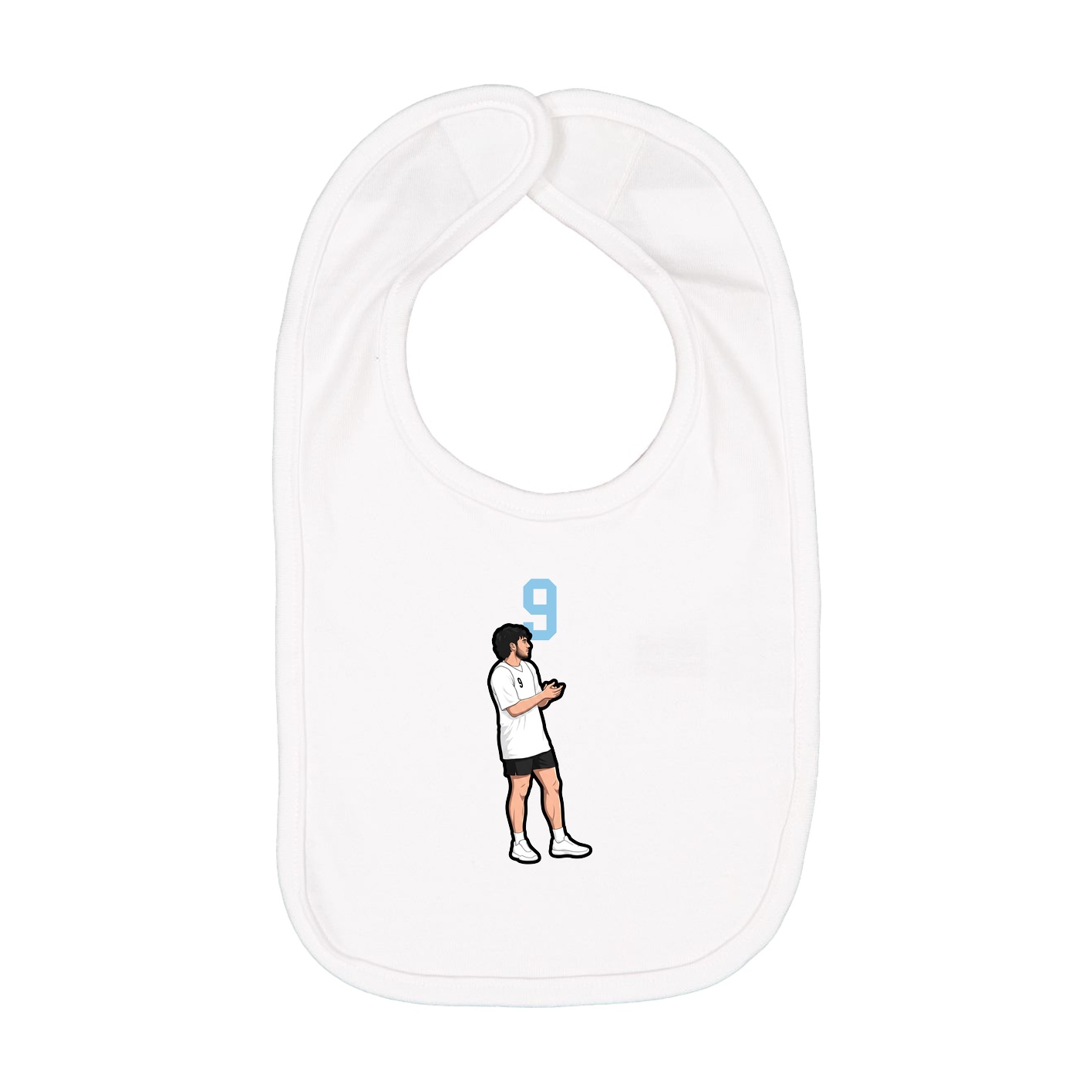 Infant Bib — Number Top in White