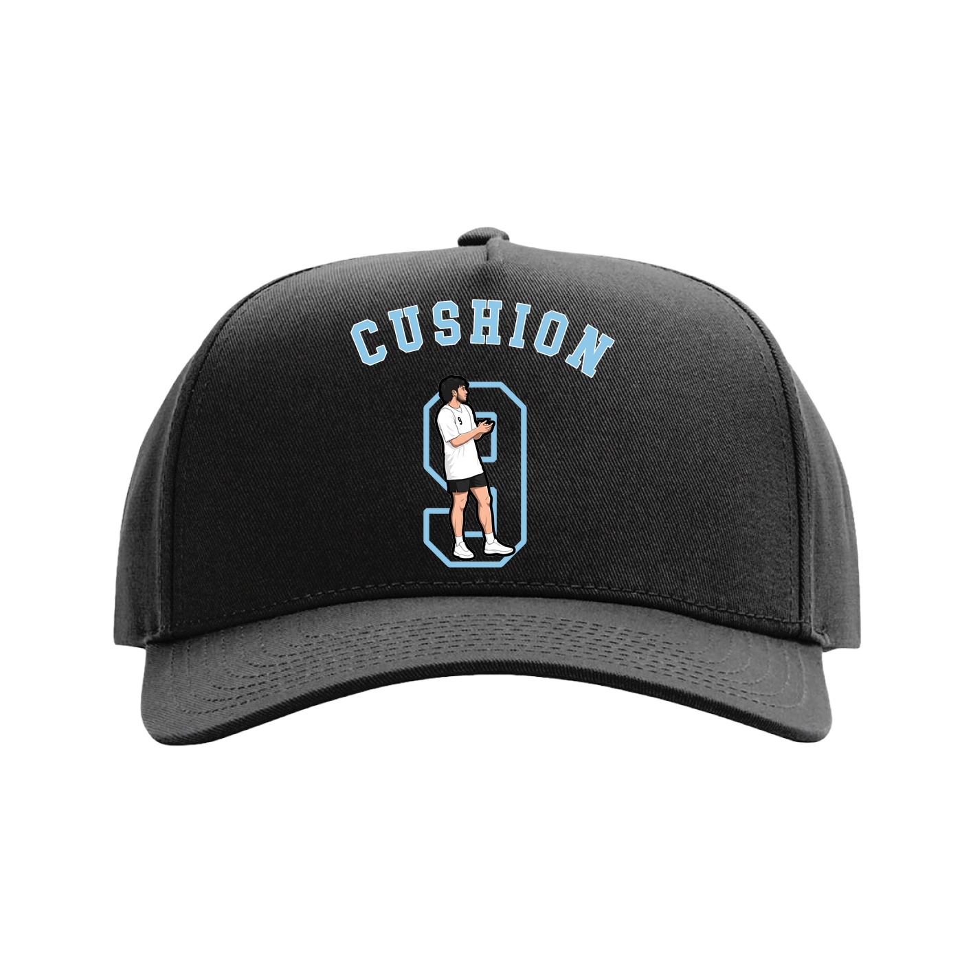 Full Fabric Five-Panel Champ Cap — Shirsey Arch in Black