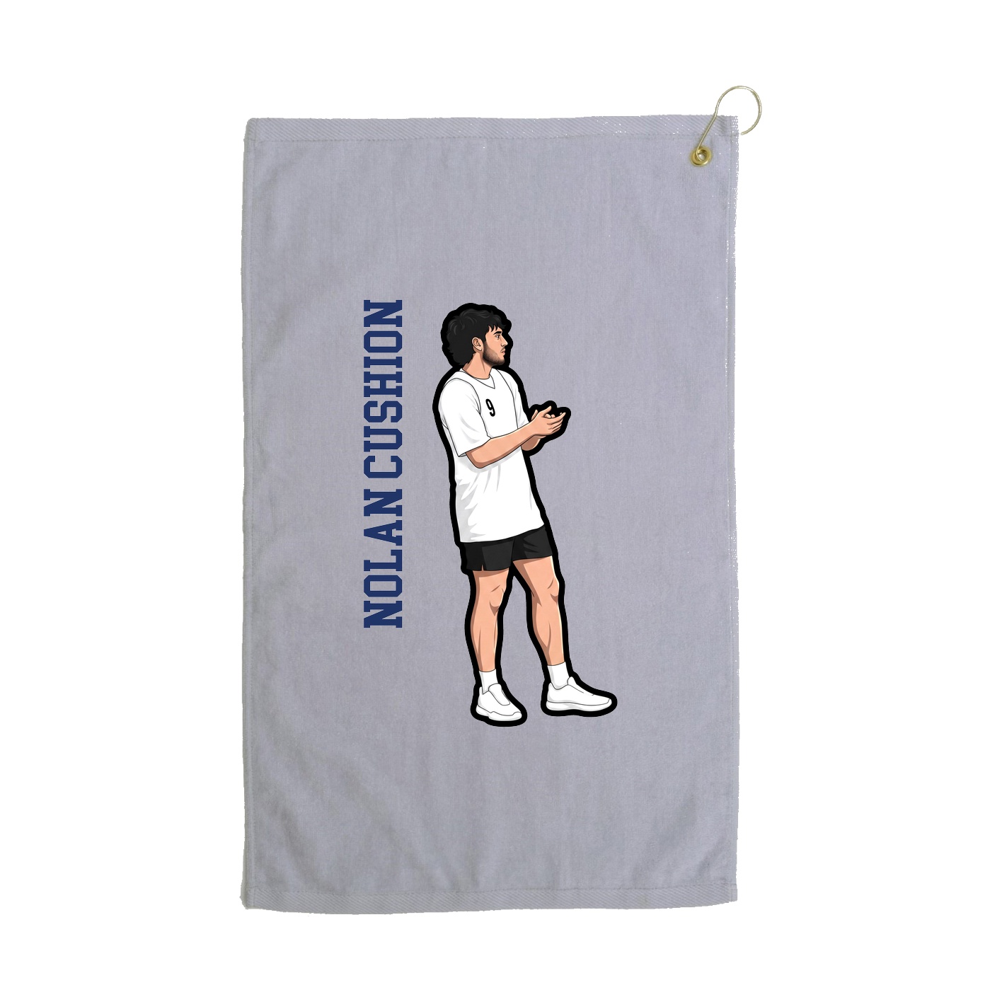 Golf Towel — Name Vertical in Grey