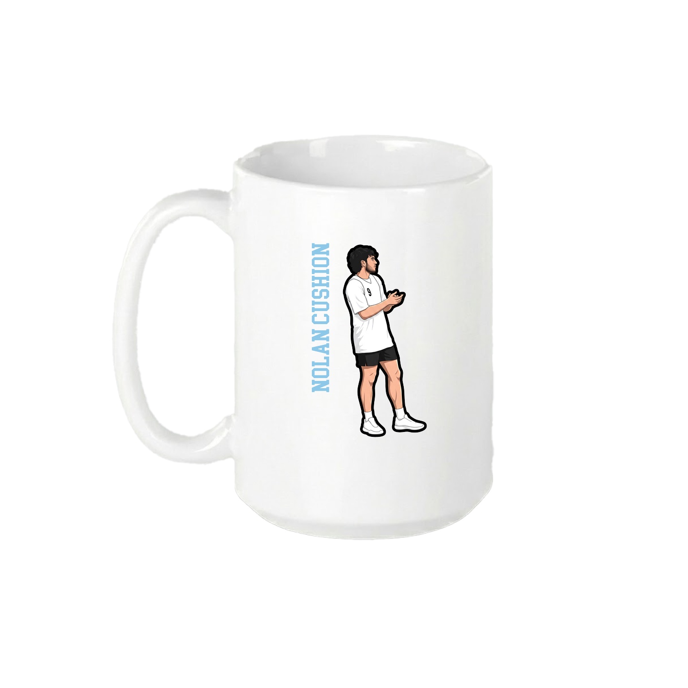 15oz Coffee Mug — Name Vertical in White