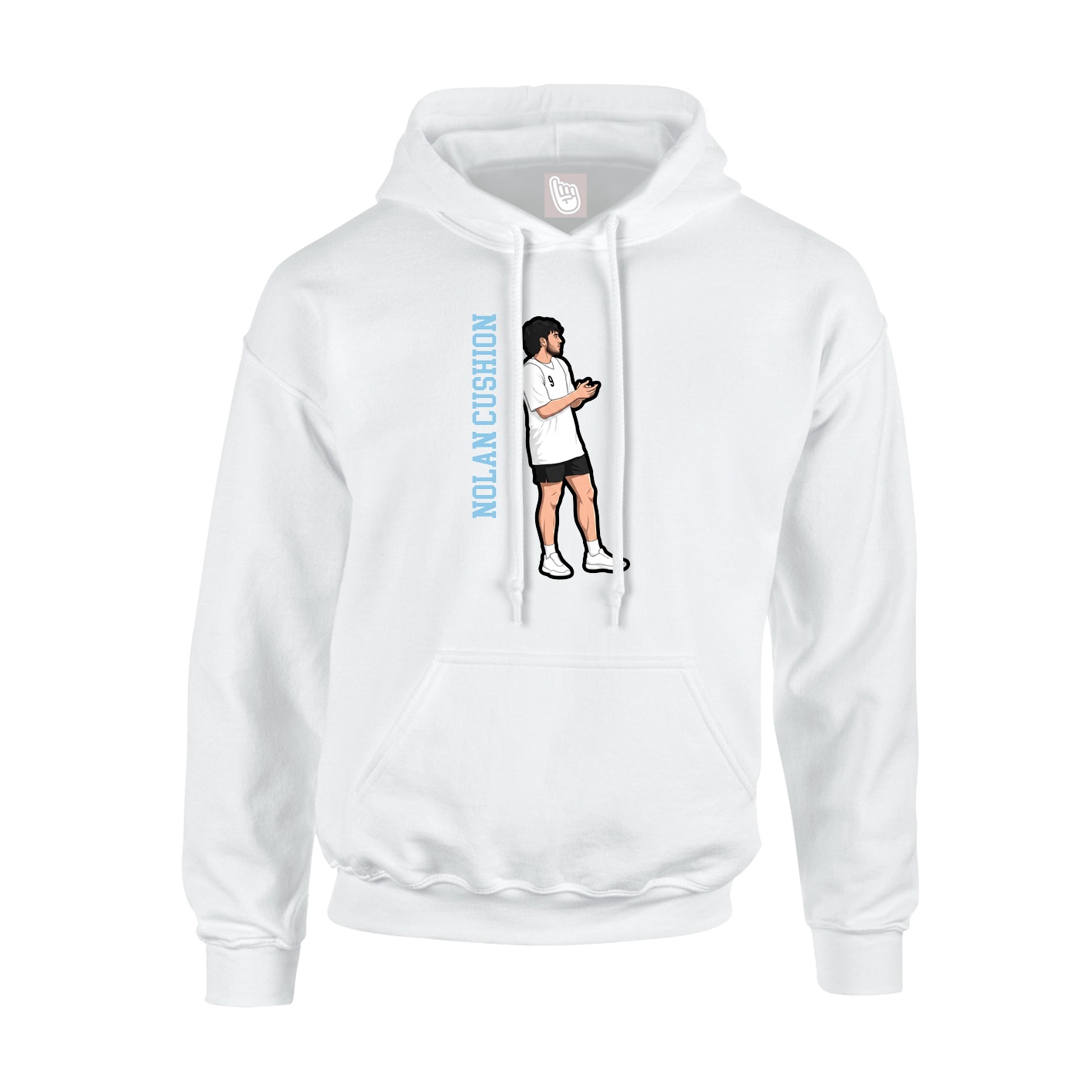 Hoodie — Name Vertical in White