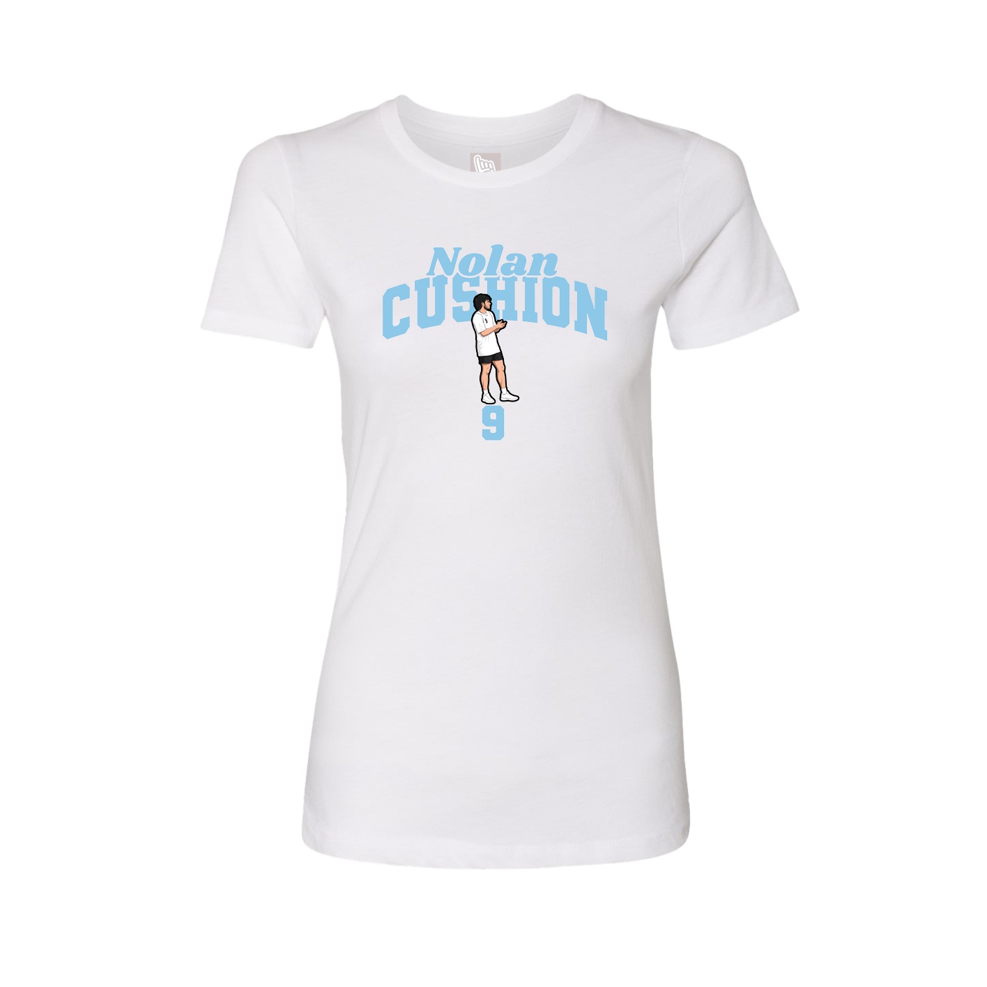 Fitted Women's Tee — Signature Arch in White